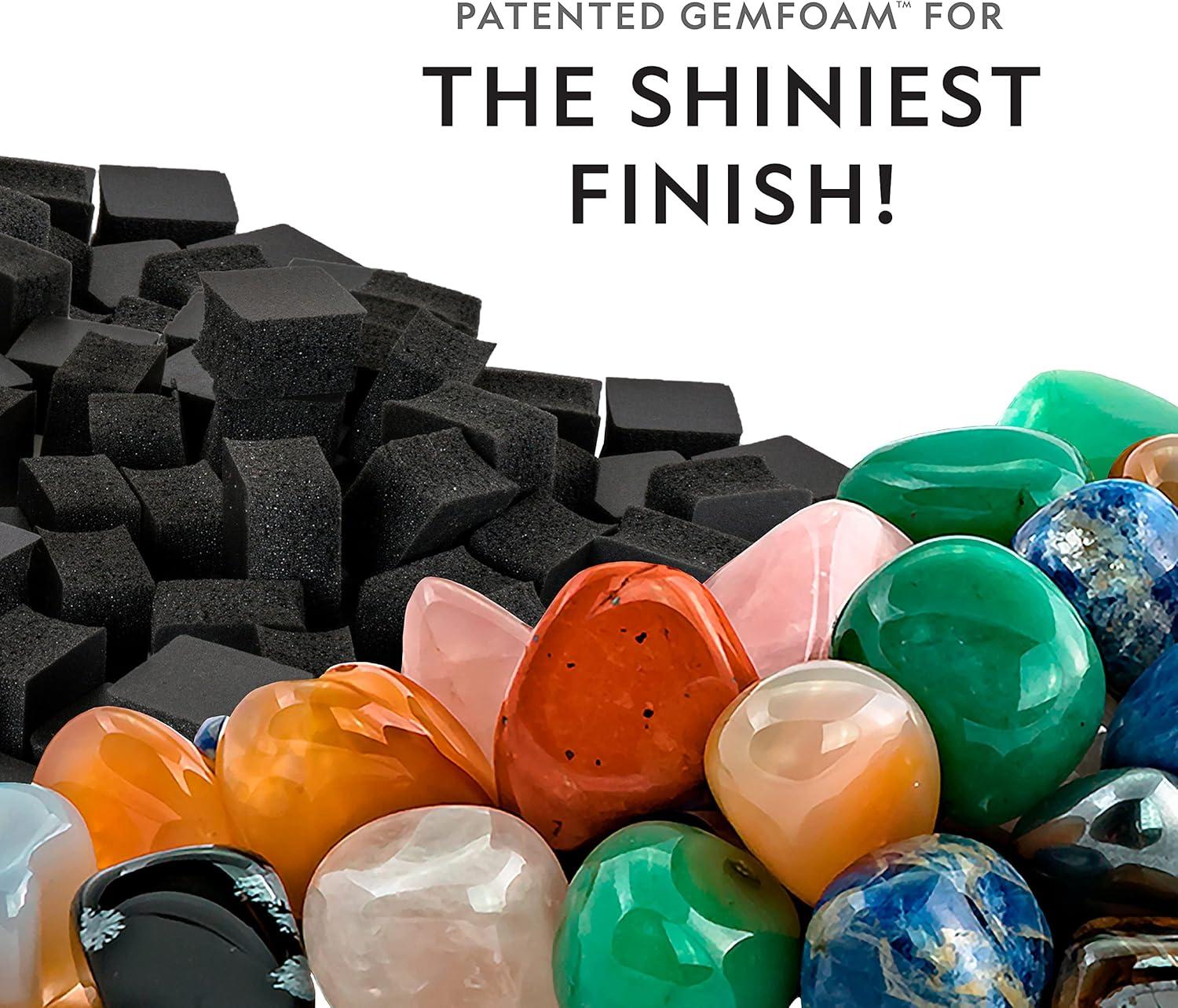 NATIONAL GEOGRAPHIC Professional Rock Tumbler Kit – Complete Rock Tumbler for Adults & Kids with Durable 2 Lb. Barrel, Rocks, Grit, and Patented GemFoam Finishing Foam Polish, Rock Polisher(Pro Kit with 9-Day Timer)