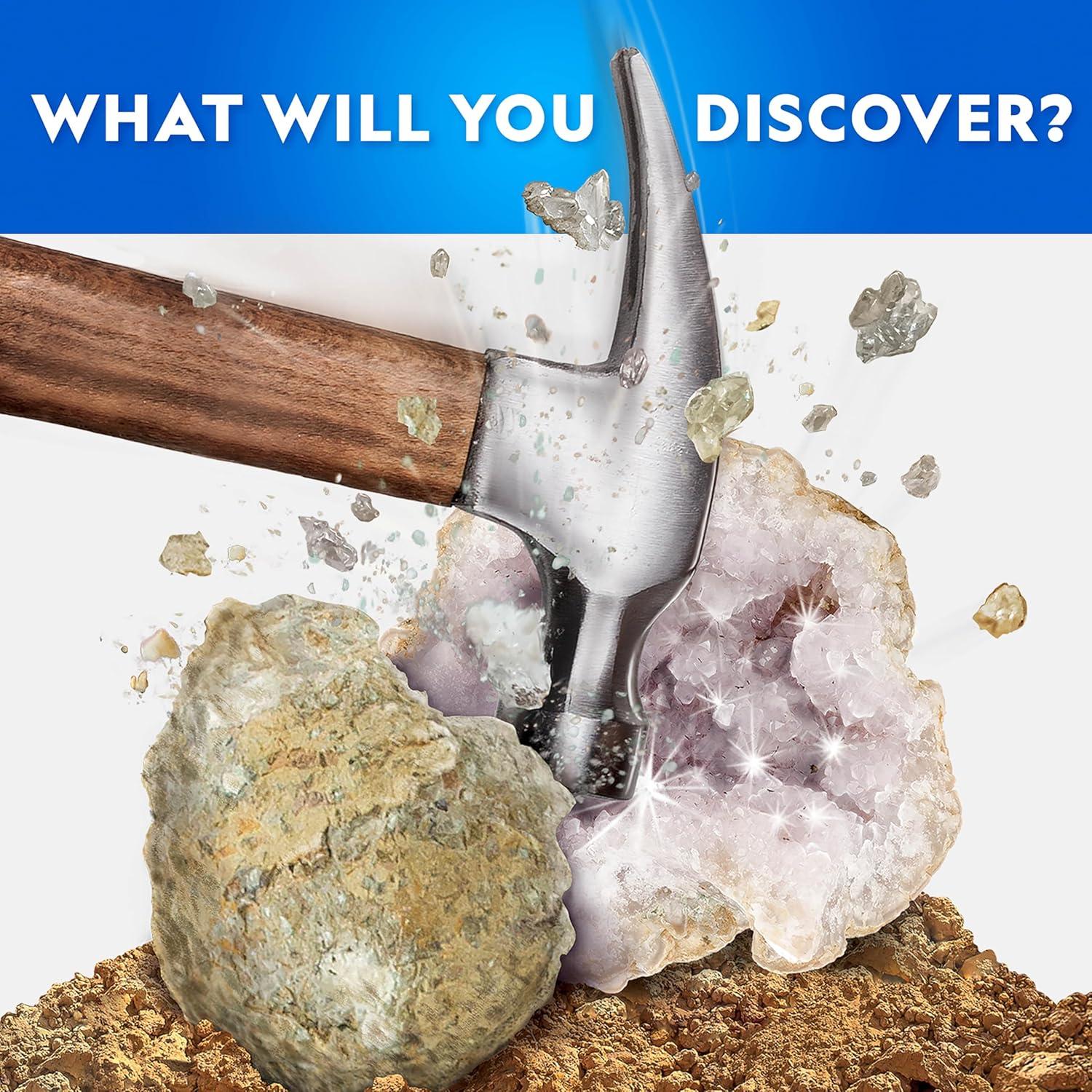National Geographic Break Open 15 Premium Geodes Science Kit – Includes Goggles & 3 Display Stands – Great STEM Science Kit, Geology Gift for Kids, Break Your Own Geodes with Crystals