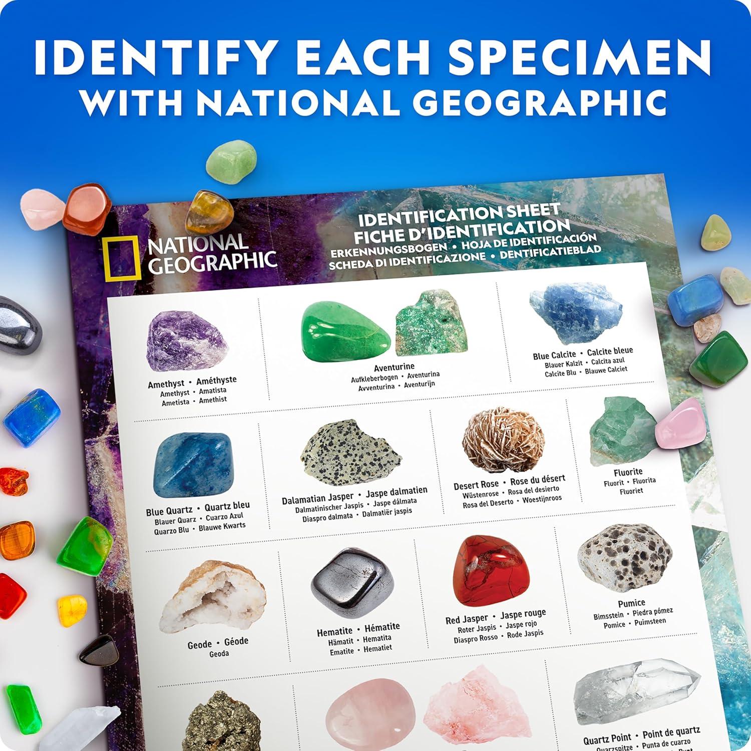 National Geographic Geology Bundle – Including Rock Collection Box for Kids, Crystal Growing Kit, and Gemstone Dig Kit, Real Gemstones and Crystals, Science Kit for Boys and Girls (Amazon Exclusive)(Gemstone Collection Kit)