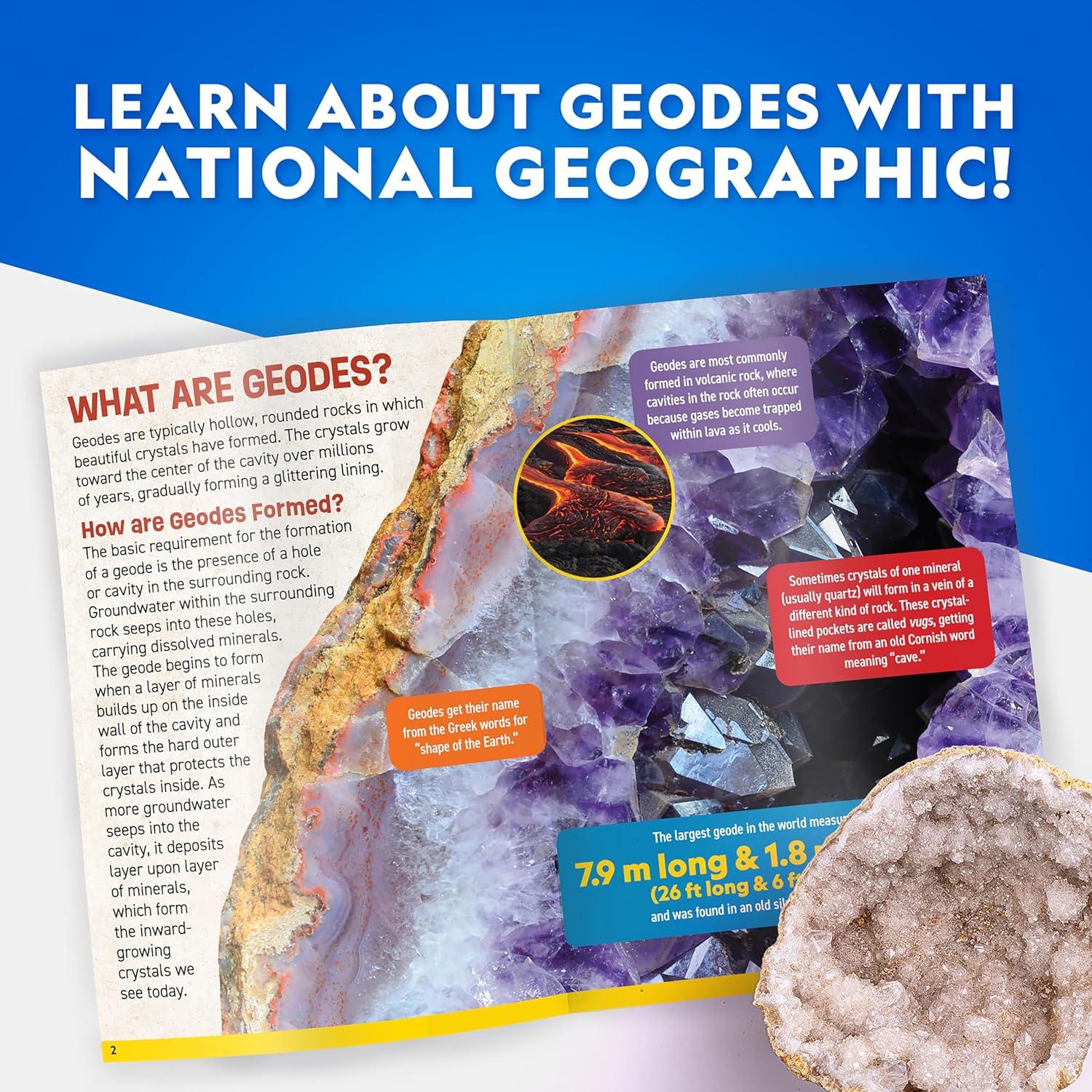 National Geographic Gigantic Geode Kit – Break Open a Huge Geode with Crystals Inside, Earth Science Kit for Kids, Fun Geology Activity, Rock and Mineral Gift for Boys and Girls(Gigantic Geodes Kit)
