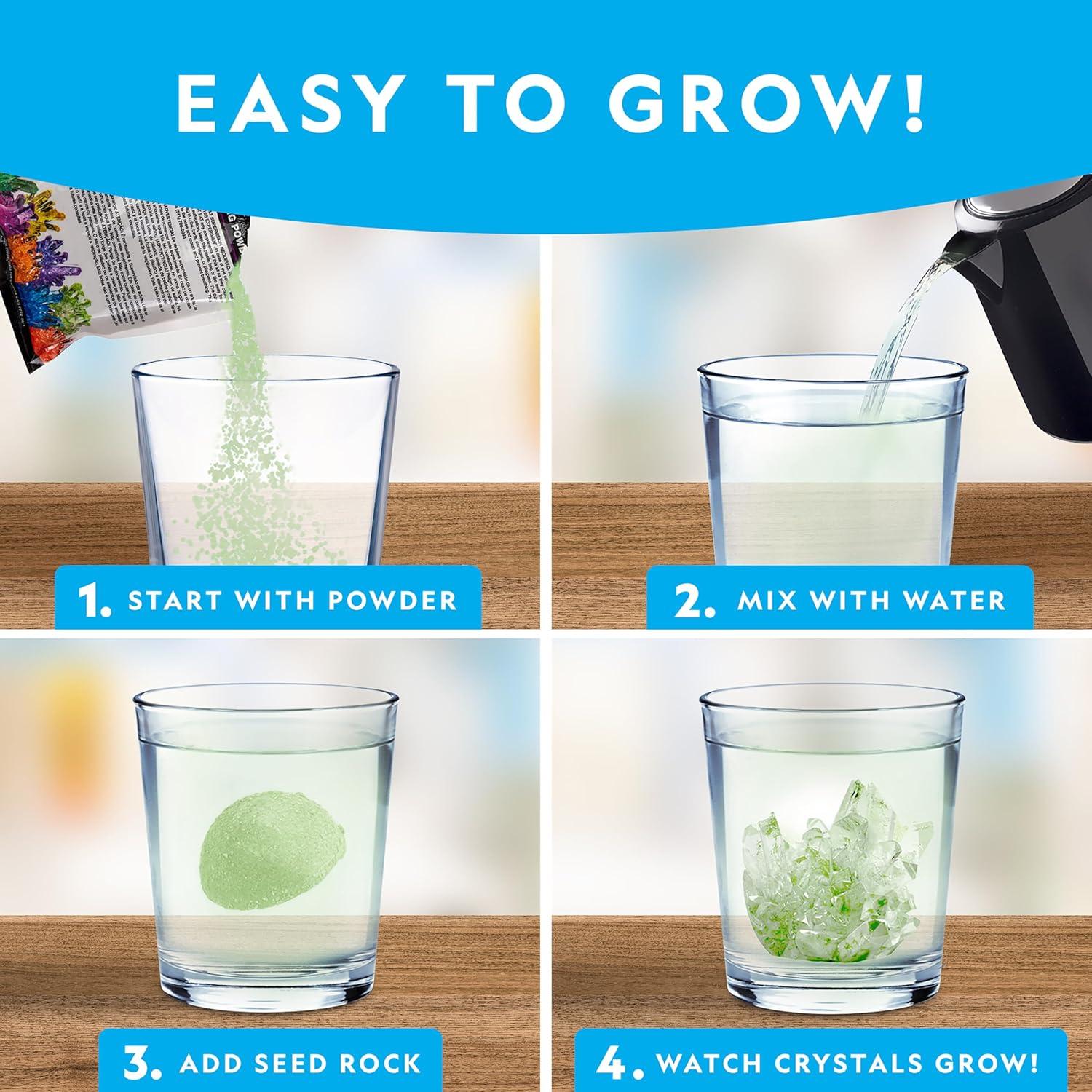 National Geographic Jumbo Crystal Growing Kit – Grow Your Own Giant Glow in The Dark Crystal in a Few Days, Science Kit, Grow Crystals for Kids, STEM Toys (Amazon Exclusive)