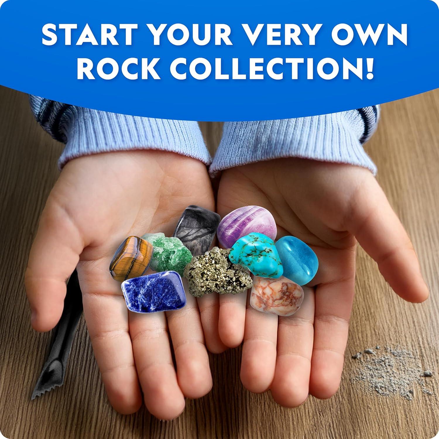National Geographic Gigantic Gemstone Dig Kit – Excavate 100 Real Gems from a Giant Dig Brick, Gem Mining Kit for Kids, STEM Rock Collection Activity, Includes Tools & Learning Guide(100 Stunning Gems)