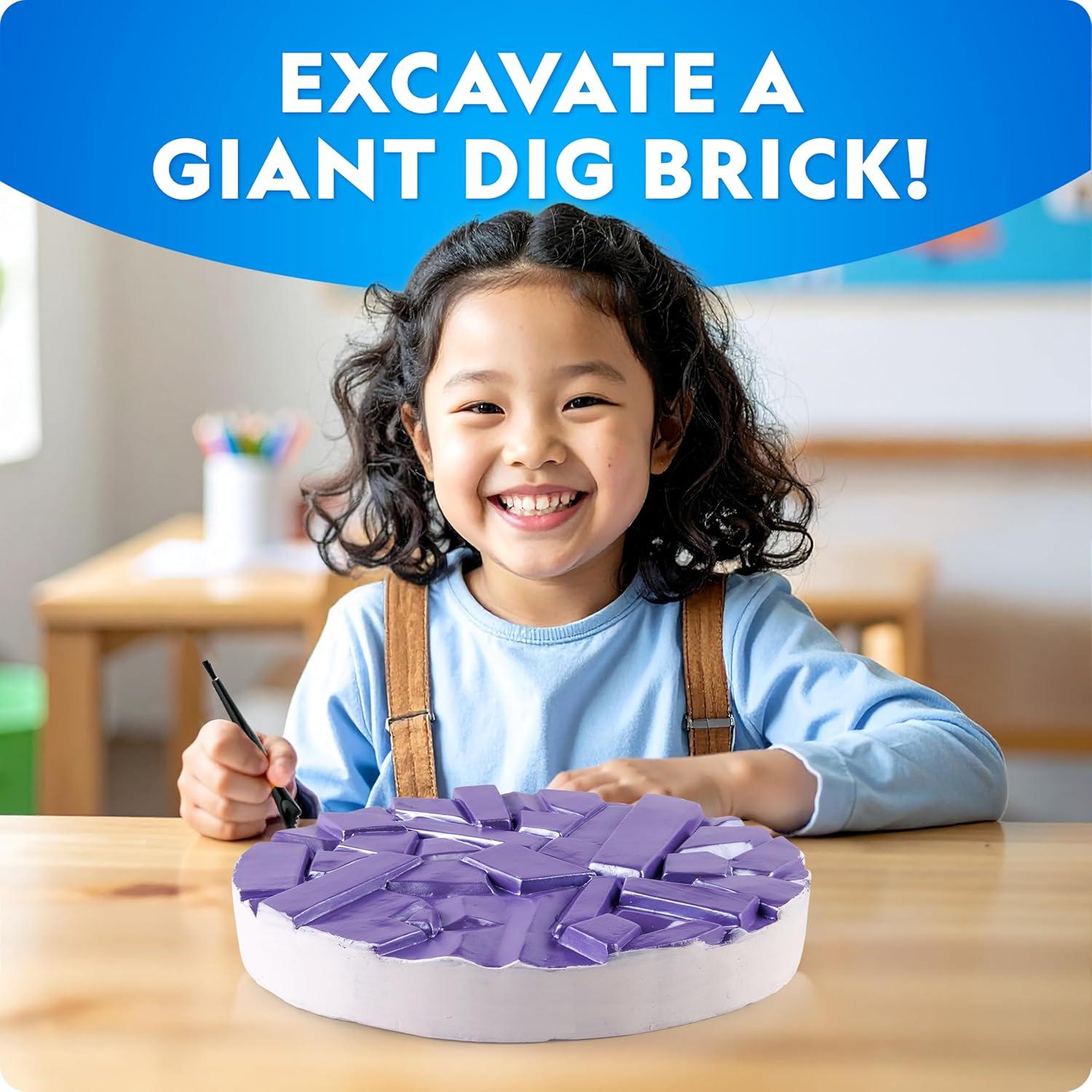 National Geographic Gigantic Gemstone Dig Kit – Excavate 100 Real Gems from a Giant Dig Brick, Gem Mining Kit for Kids, STEM Rock Collection Activity, Includes Tools & Learning Guide(100 Stunning Gems)