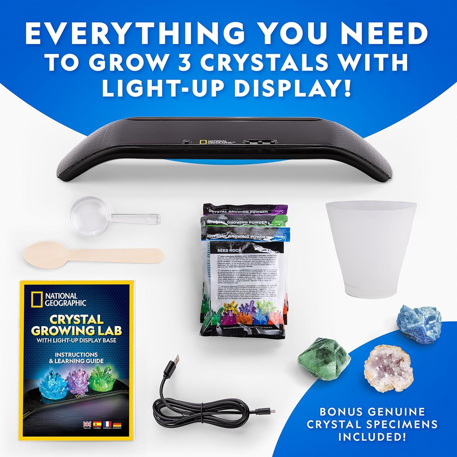 National Geographic Geology Bundle – Including Rock Collection Box for Kids, Crystal Growing Kit, and Gemstone Dig Kit, Real Gemstones and Crystals, Science Kit for Boys and Girls (Amazon Exclusive)(Geology Bundle)