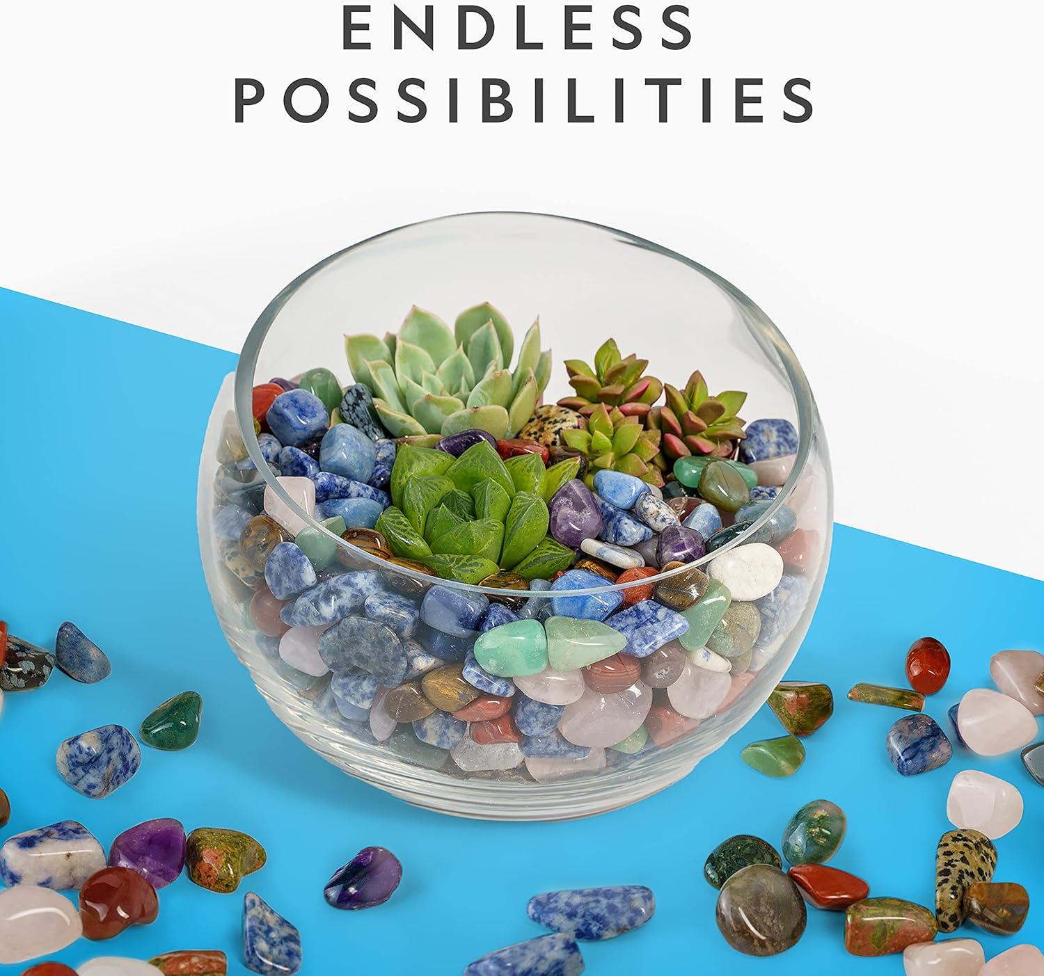 National Geographic Premium Polished Stones – 15 Pounds of 3/4-Inch Tumbled Stones and Crystals Bulk, Arts and Crafts, Rock and Mineral Kit, Rocks for Kids, STEM Toys(5 lb  1/2-Inch Stones)