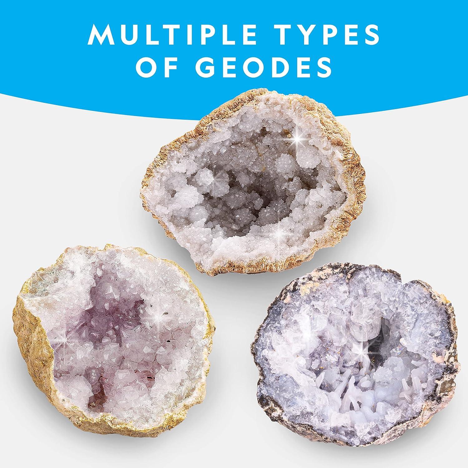 National Geographic Break Open 5 Jumbo Geodes – Earth Science Kit with 5 Premium, Extra-Large Geodes with Crystals, Goggles & Display Stands, Science Gifts, Fun Stuff for Kids (Amazon Exclusive)(5 Jumbo Geodes Kit)