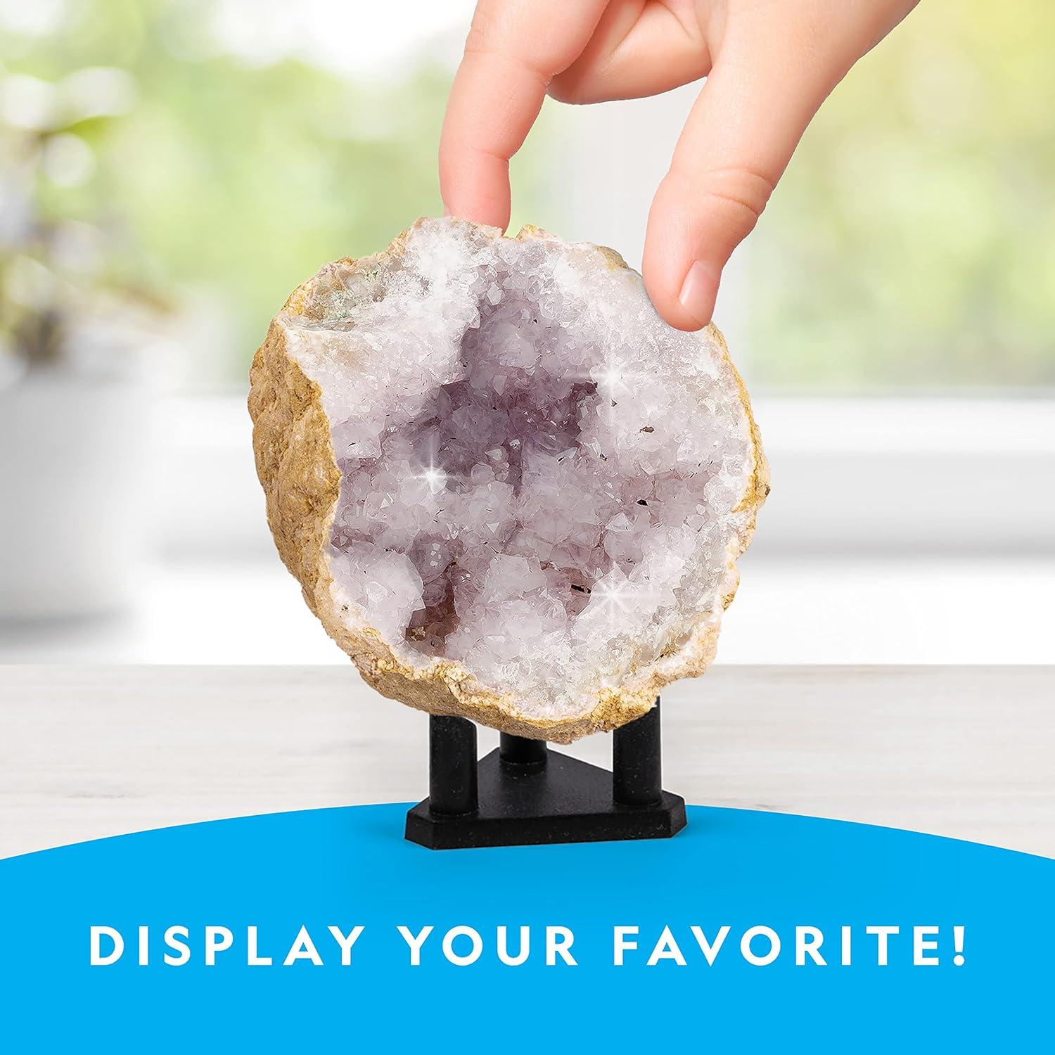 National Geographic Break Open 5 Jumbo Geodes – Earth Science Kit with 5 Premium, Extra-Large Geodes with Crystals, Goggles & Display Stands, Science Gifts, Fun Stuff for Kids (Amazon Exclusive)(5 Jumbo Geodes Kit)