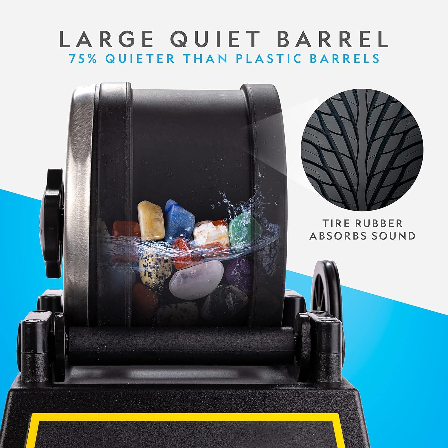 NATIONAL GEOGRAPHIC Professional Rock Tumbler Kit – Complete Rock Tumbler for Adults & Kids with Durable 2 Lb. Barrel, Rocks, Grit, and Patented GemFoam Finishing Foam Polish, Rock Polisher(Pro Kit with GemFoam)
