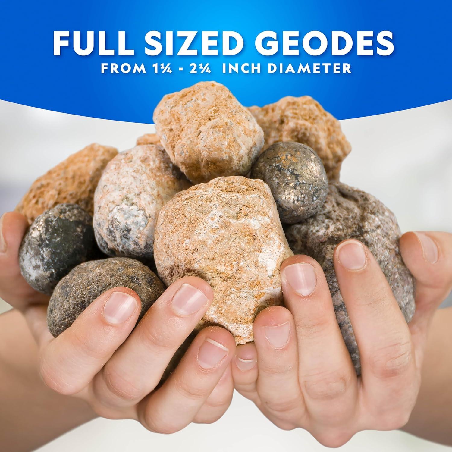 National Geographic Break Open 5 Jumbo Geodes – Earth Science Kit with 5 Premium, Extra-Large Geodes with Crystals, Goggles & Display Stands, Science Gifts, Fun Stuff for Kids (Amazon Exclusive)(4 Geodes Kit)