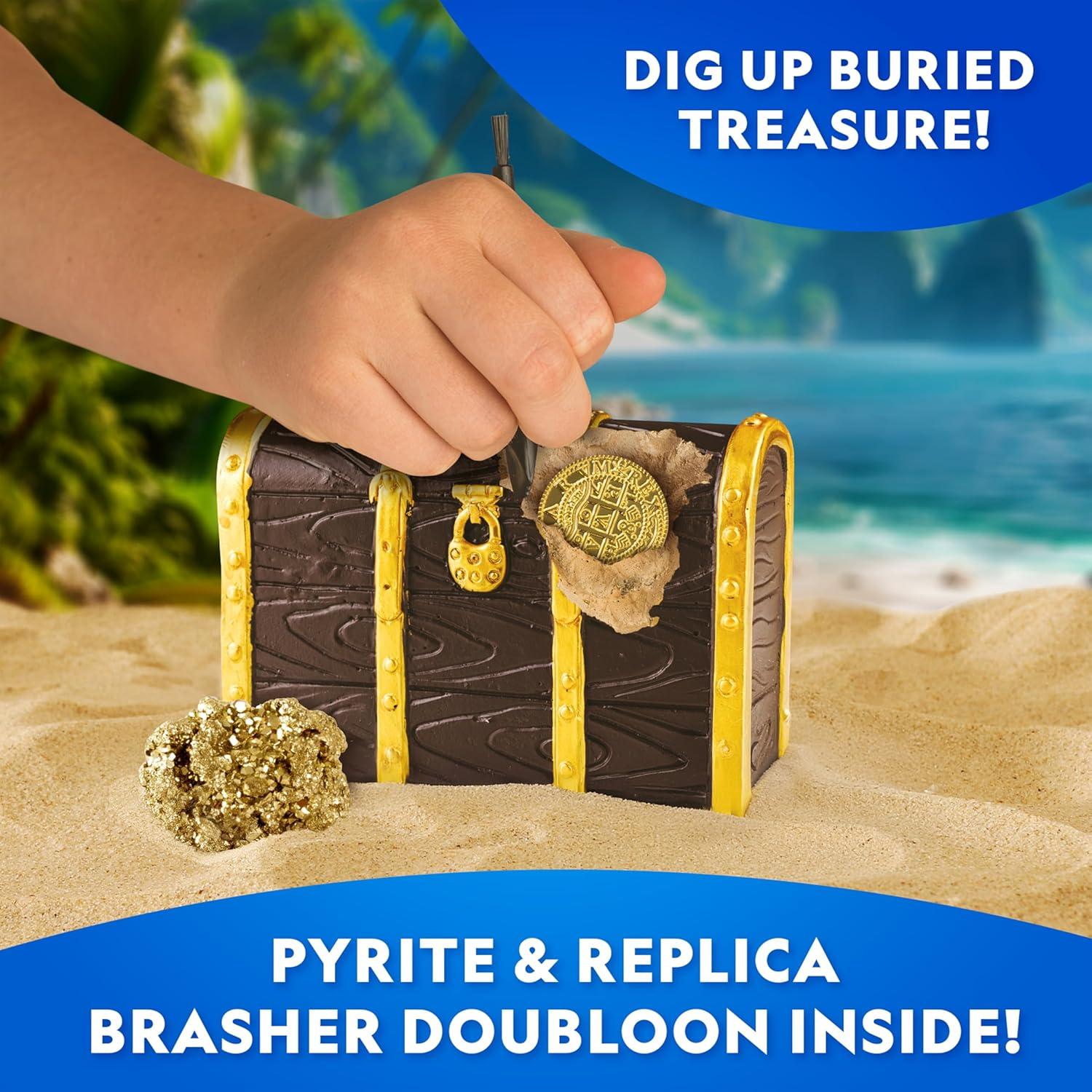 National Geographic Pirate Adventure Activity Kit – Dig for Treasure, Make a Pirate Hat & Map, Includes Spyglass, Compass, Replica Doubloon & Pyrite, STEM Toys, Telescope for Kids(Pirate Adventure Kit)