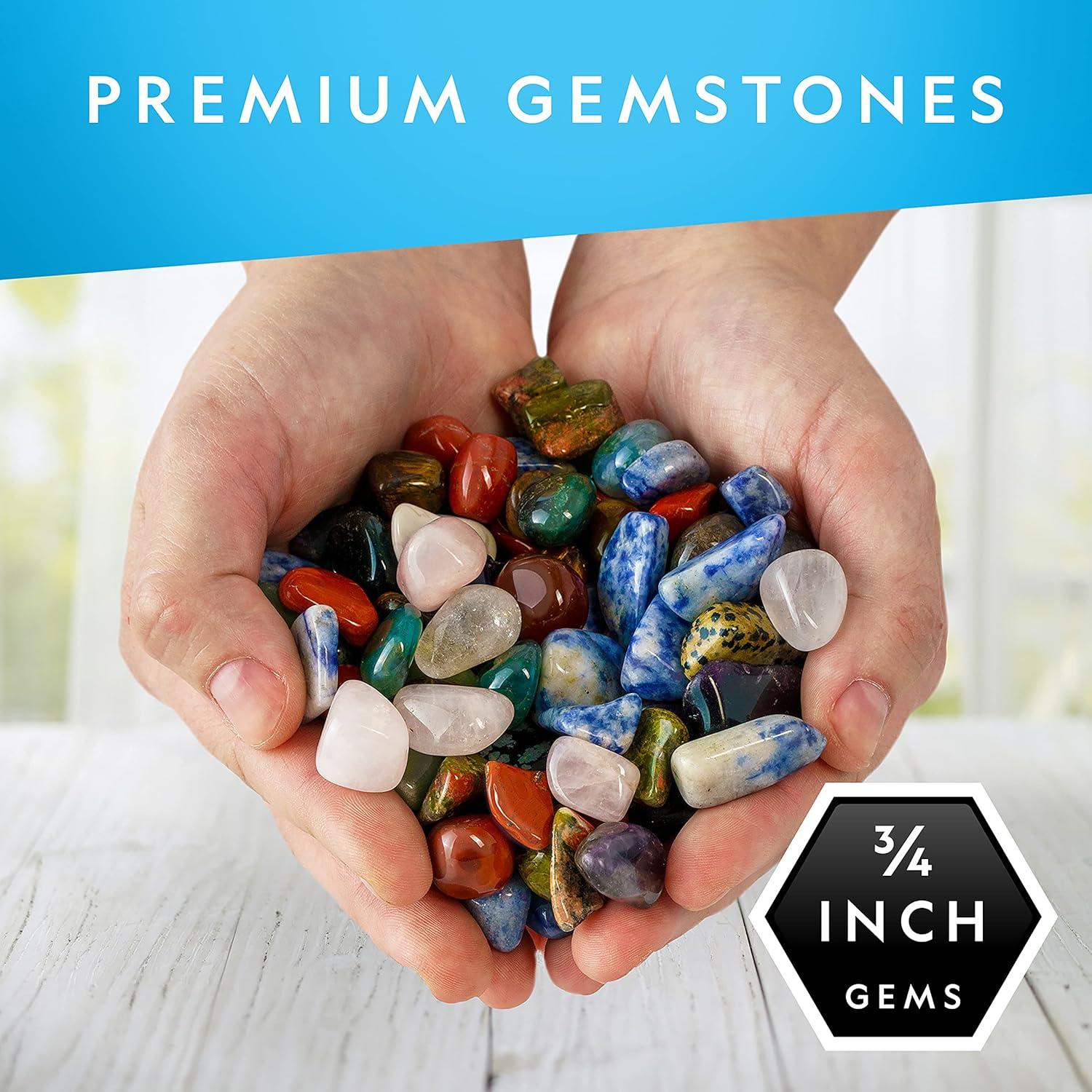National Geographic Premium Polished Stones – 15 Pounds of 3/4-Inch Tumbled Stones and Crystals Bulk, Arts and Crafts, Rock and Mineral Kit, Rocks for Kids, STEM Toys(10 lb  3/4-Inch Stones)