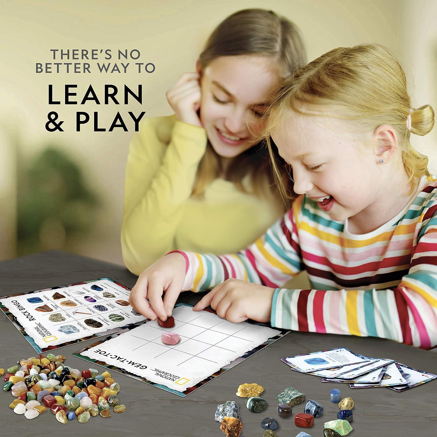 National Geographic Rock Collection Box for Kids – 300 Piece Rock Set with Real Gemstones, Crystals & Minerals – Includes Absolute Expert: Rocks & Minerals Full-Color Book (Amazon Exclusive)(Activity Rock Collection)