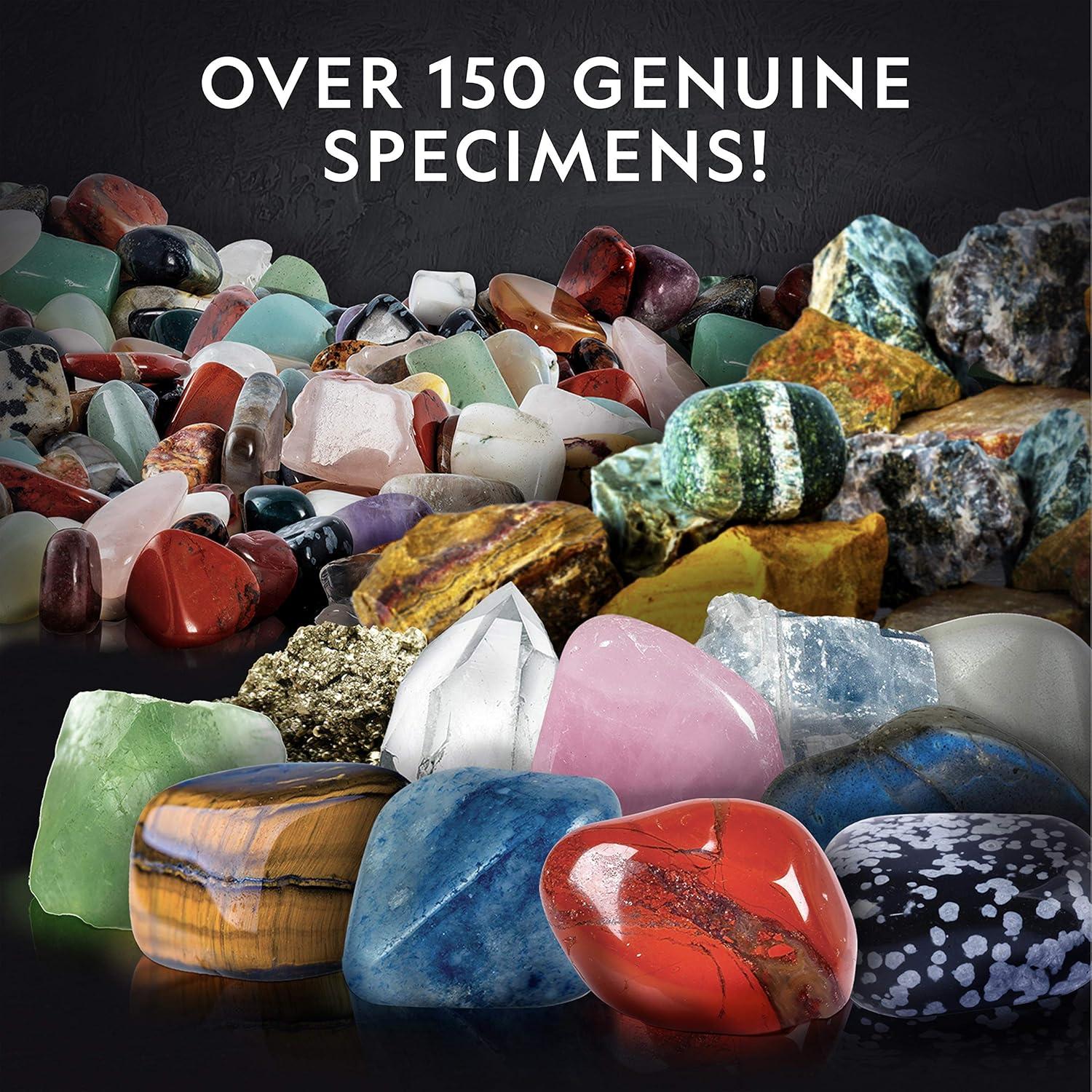 National Geographic Rock Collection Box for Kids – 300 Piece Rock Set with Real Gemstones, Crystals & Minerals – Includes Absolute Expert: Rocks & Minerals Full-Color Book (Amazon Exclusive)(Activity Rock Collection)