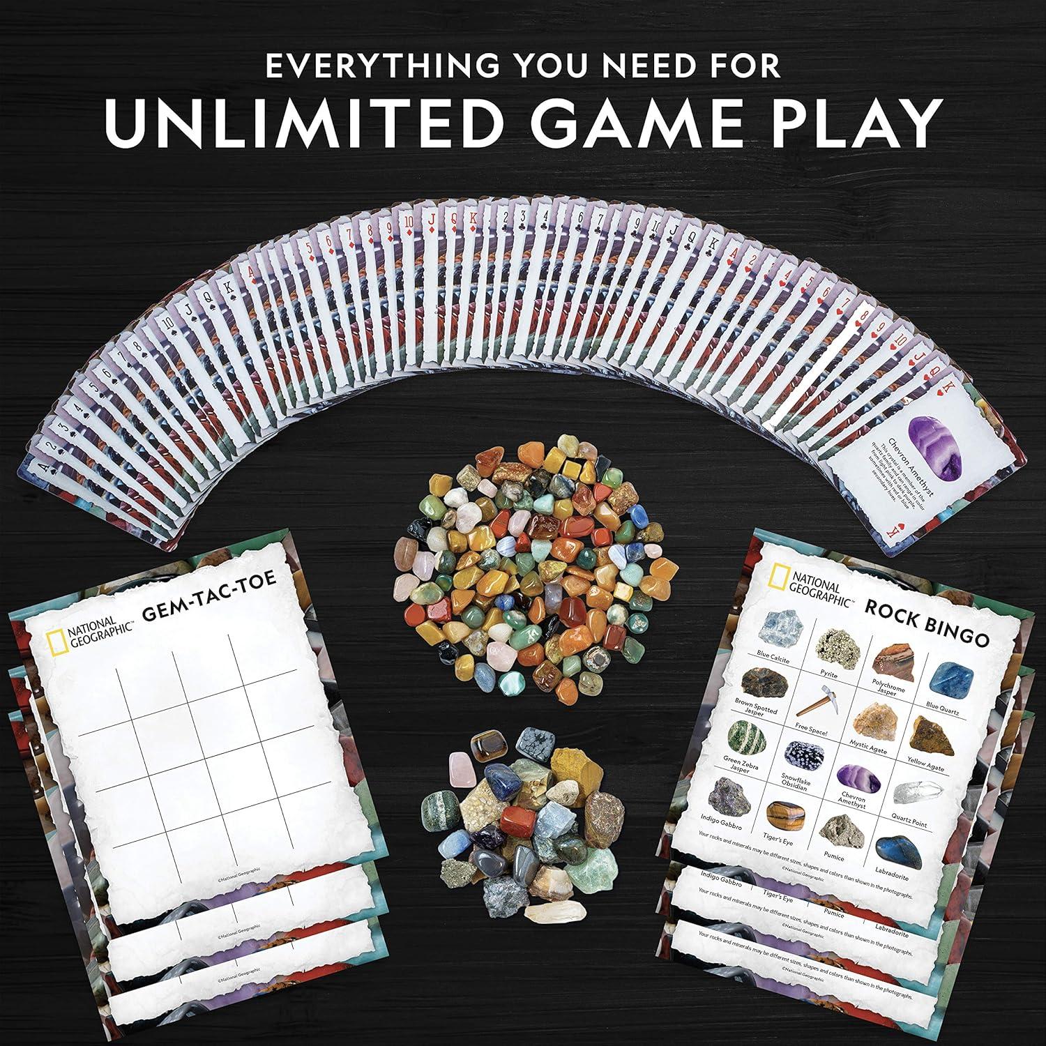 National Geographic Rock Collection Box for Kids – 300 Piece Rock Set with Real Gemstones, Crystals & Minerals – Includes Absolute Expert: Rocks & Minerals Full-Color Book (Amazon Exclusive)(Activity Rock Collection)