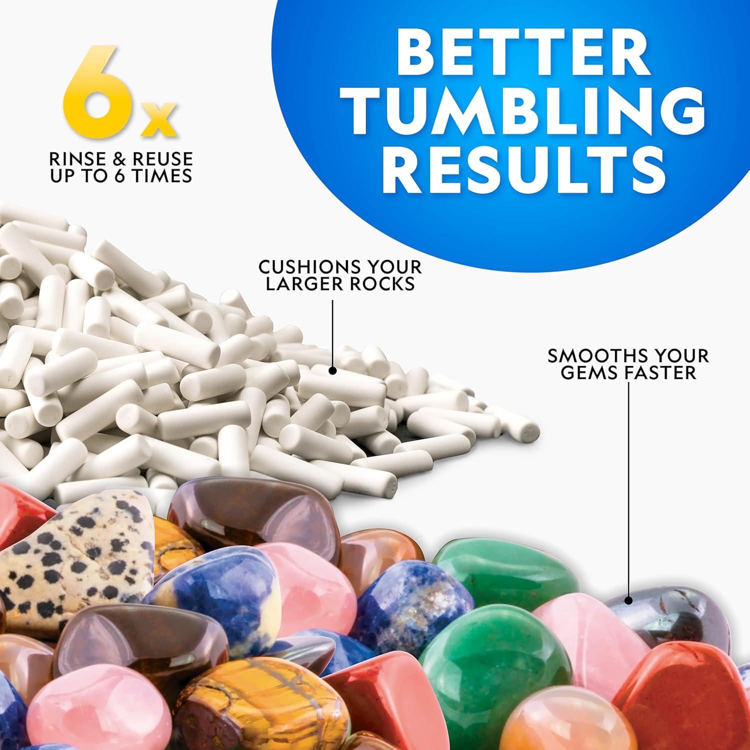 NATIONAL GEOGRAPHIC Ceramic Media for Rock Tumbling – 1.5 lb Ceramic Pellets, Tumbling Media for Rock Polisher, Use with Rock Tumbler Grit, Protects Rocks, Reusable, Rock Tumbling Supplies(Ceramic Filler)