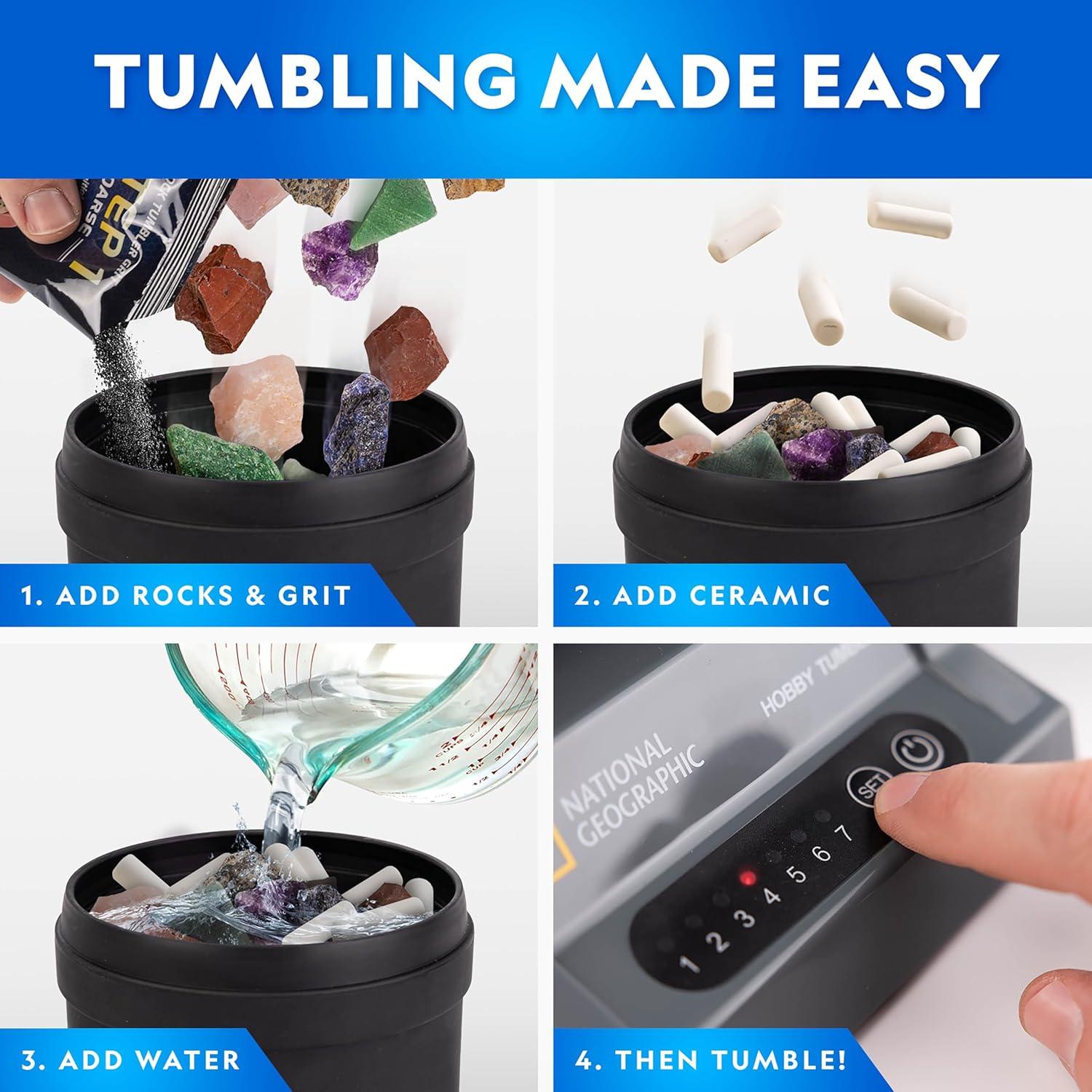 NATIONAL GEOGRAPHIC Ceramic Media for Rock Tumbling – 1.5 lb Ceramic Pellets, Tumbling Media for Rock Polisher, Use with Rock Tumbler Grit, Protects Rocks, Reusable, Rock Tumbling Supplies(Ceramic Filler)