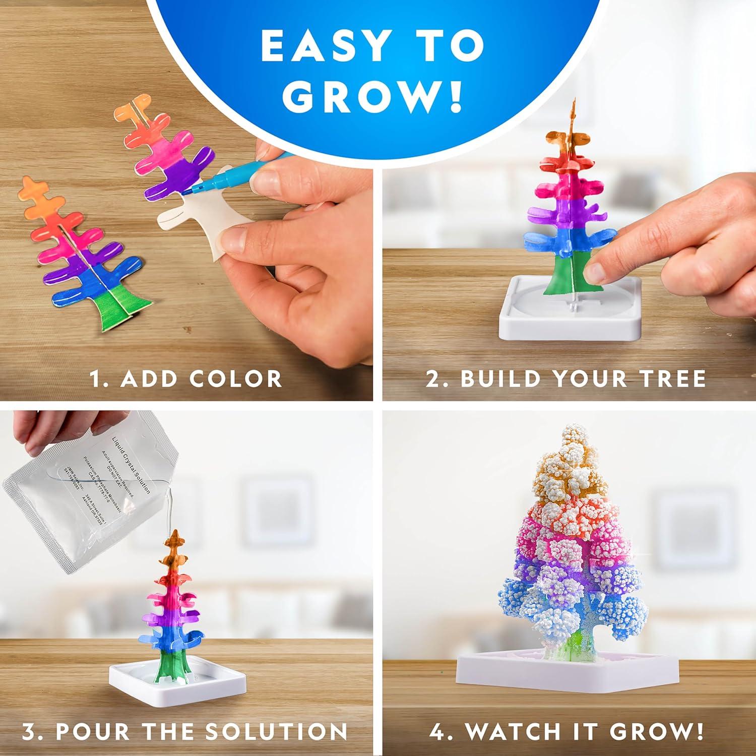 National Geographic Craft Kits for Kids – Crystal Growing Kit, Grow 6 Crystal Trees in Just 6 Hours, Educational Craft Kit with Art Supplies, Geode Specimen, STEM Arts & Crafts Kit (Amazon Exclusive)
