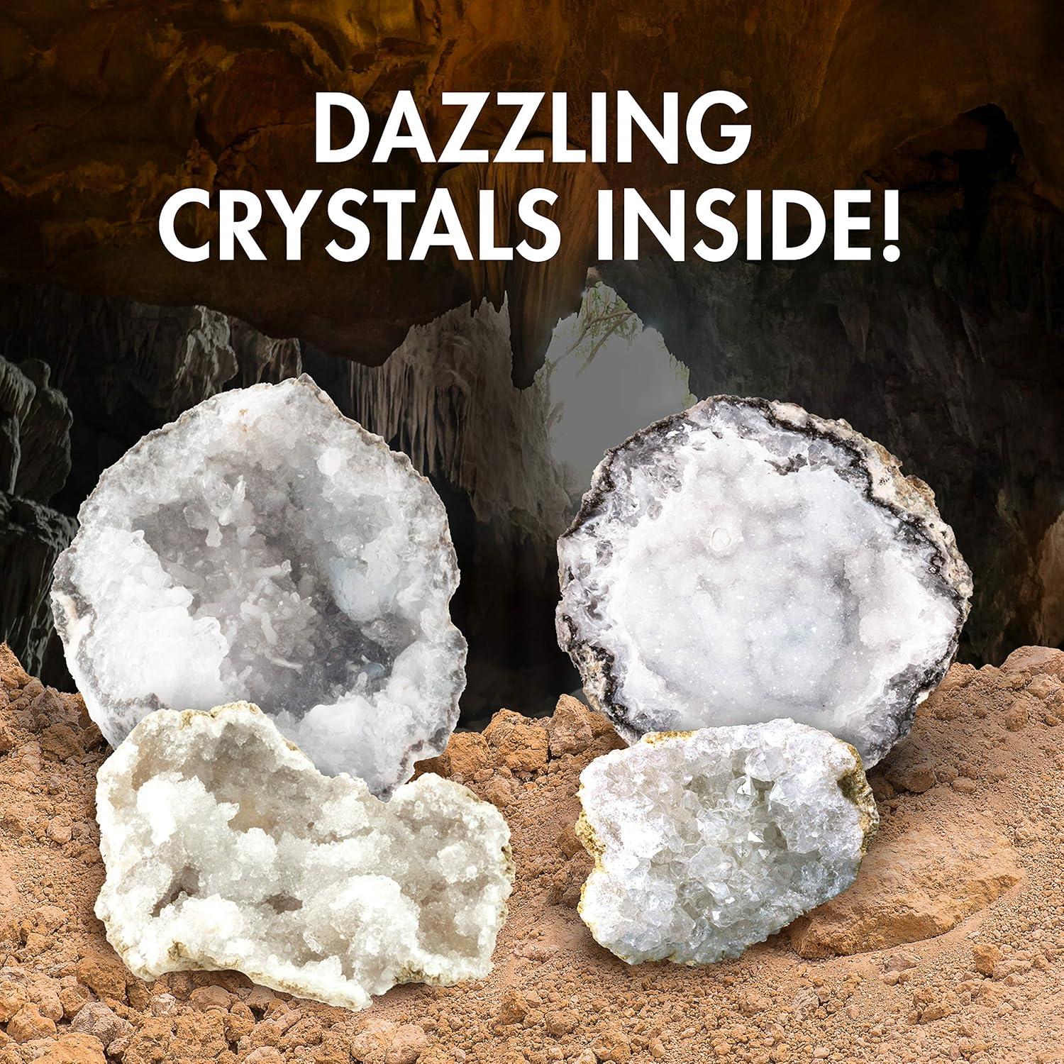 Break Your Own 25 Large (1″-3″) Premium Moroccan Geodes – Great Birthday Party Favors and a Fun Family Activity, Includes Safety Goggles