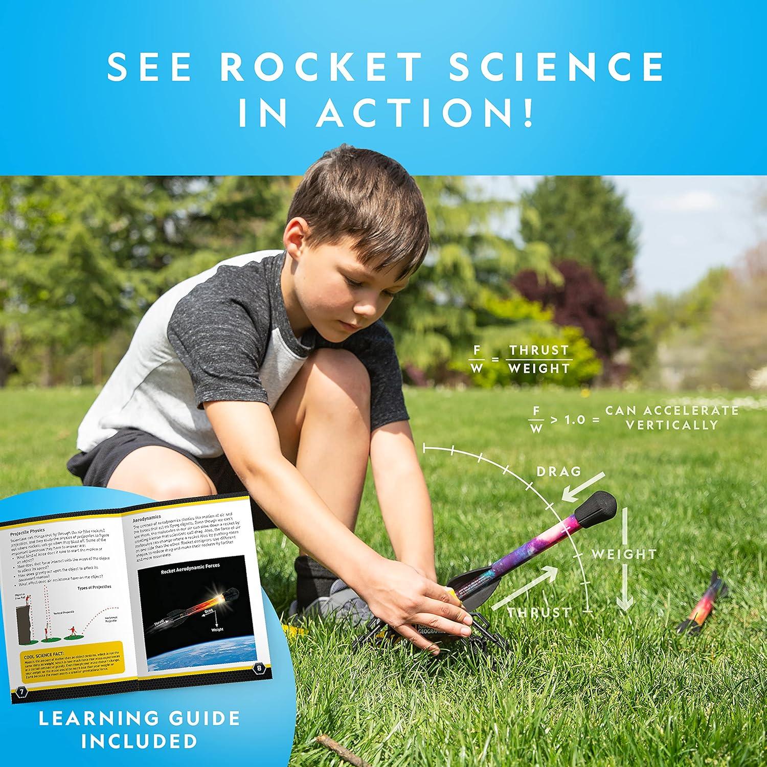 National Geographic Air Rocket Toy Refill – 5 LED Light-Up Air Rockets, Compatible with All Jump & Launch Air Powered Rocket Launchers(Air Rocket Refill)