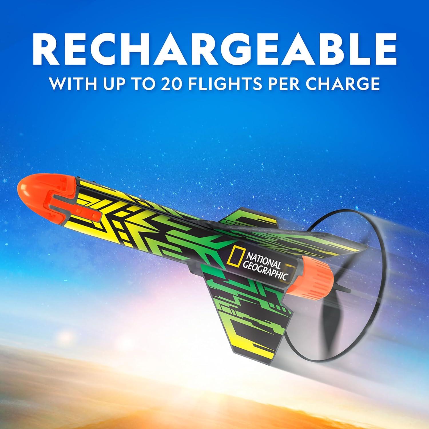 National Geographic Rocket Launcher Science Kit – Motorized Air Rocket Toy with Patented Design, Launch up to 200 Feet, Outdoor Kids Toys & Model Rockets, Gifts for Kids Ages 8-12, Space Toys
