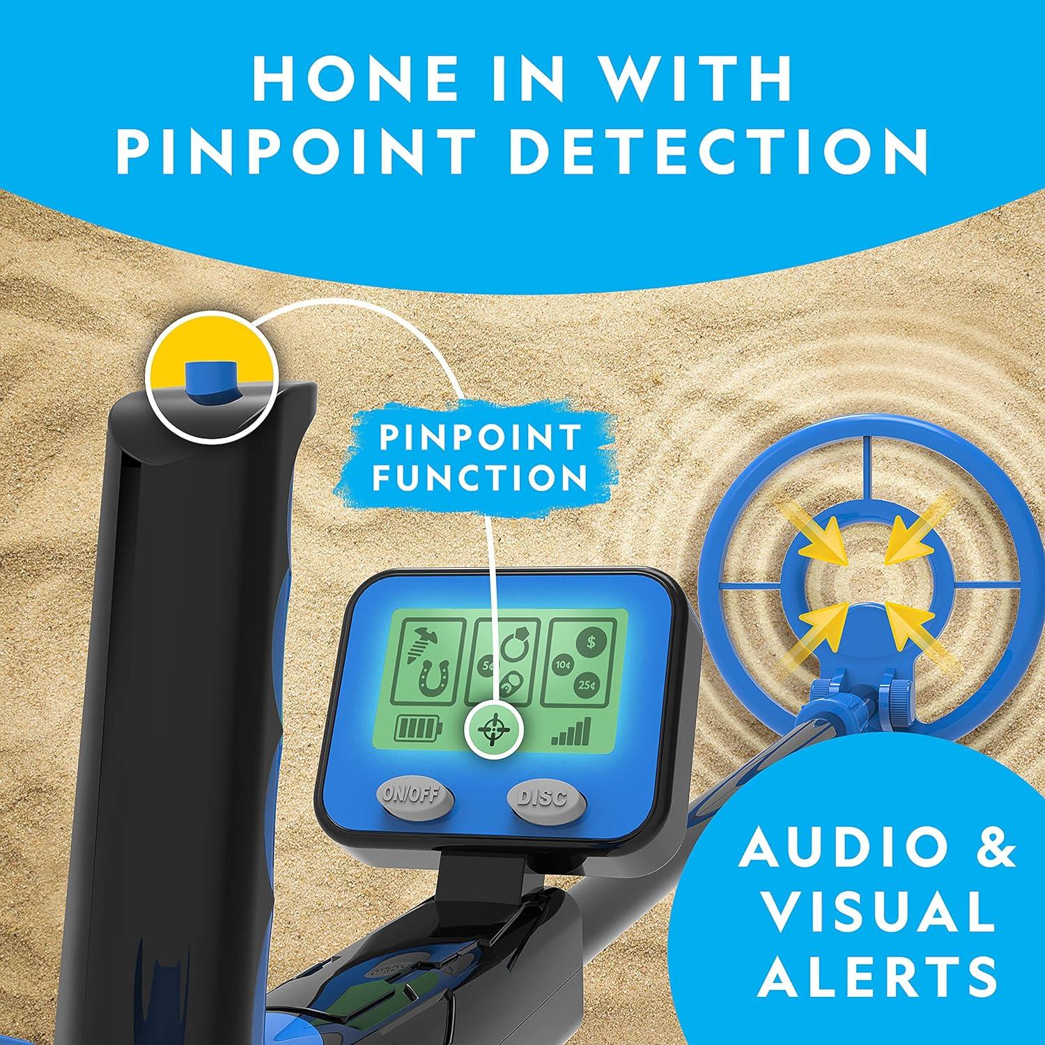 NATIONAL GEOGRAPHIC Metal Detector for Kids – 7.4″ Waterproof Metal Detector Coil, Lightweight Gold Detector with Pinpoint Function & LCD Display, Beach Metal Detector (Amazon Exclusive)