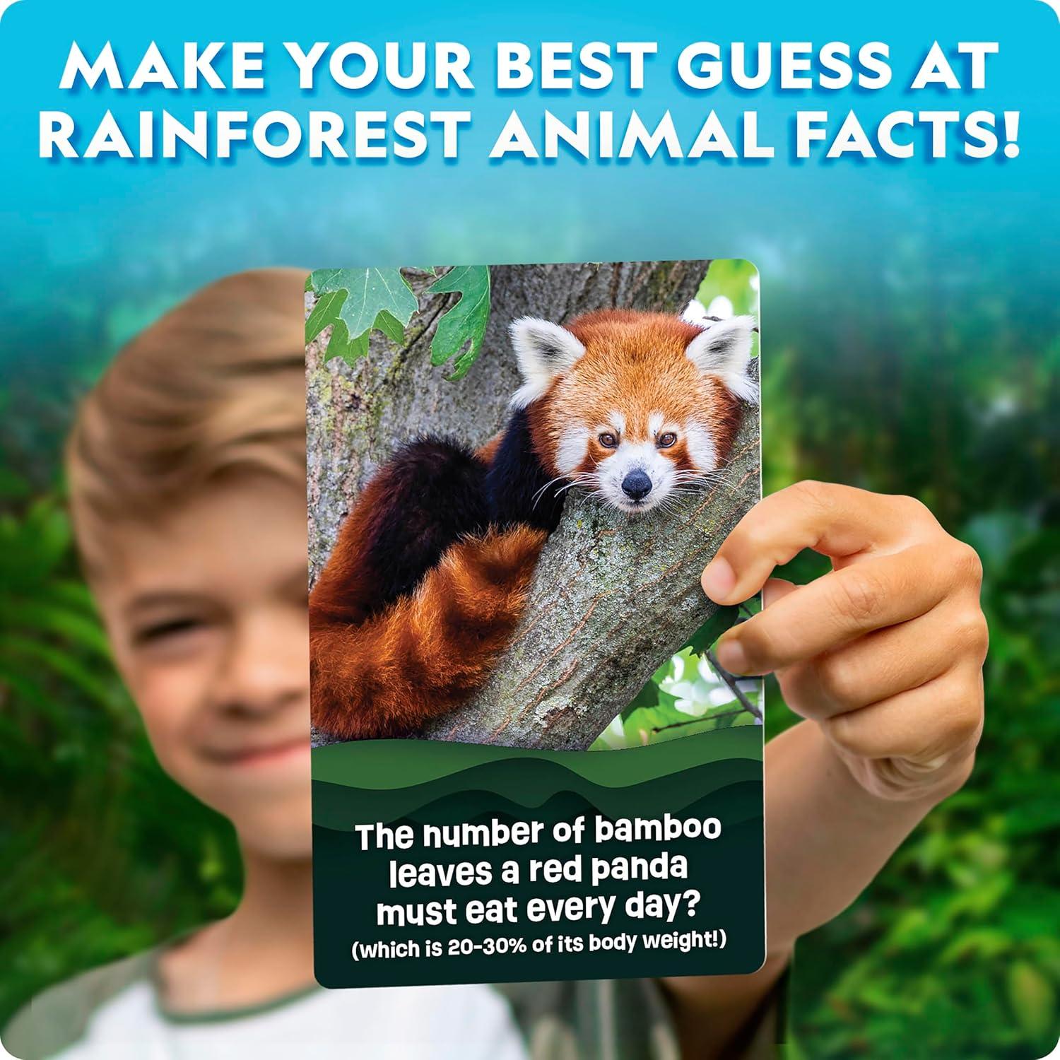 National Geographic Anyone’s Guess Rainforest Animals Trivia Cards – Kids Trivia Card Game with 55 Jumbo Cards, Animal Games, Trivia Game(Rainforest Animal Trivia)