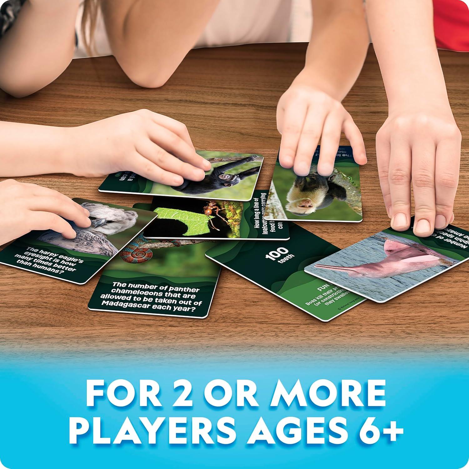 National Geographic Anyone’s Guess Rainforest Animals Trivia Cards – Kids Trivia Card Game with 55 Jumbo Cards, Animal Games, Trivia Game(Rainforest Animal Trivia)
