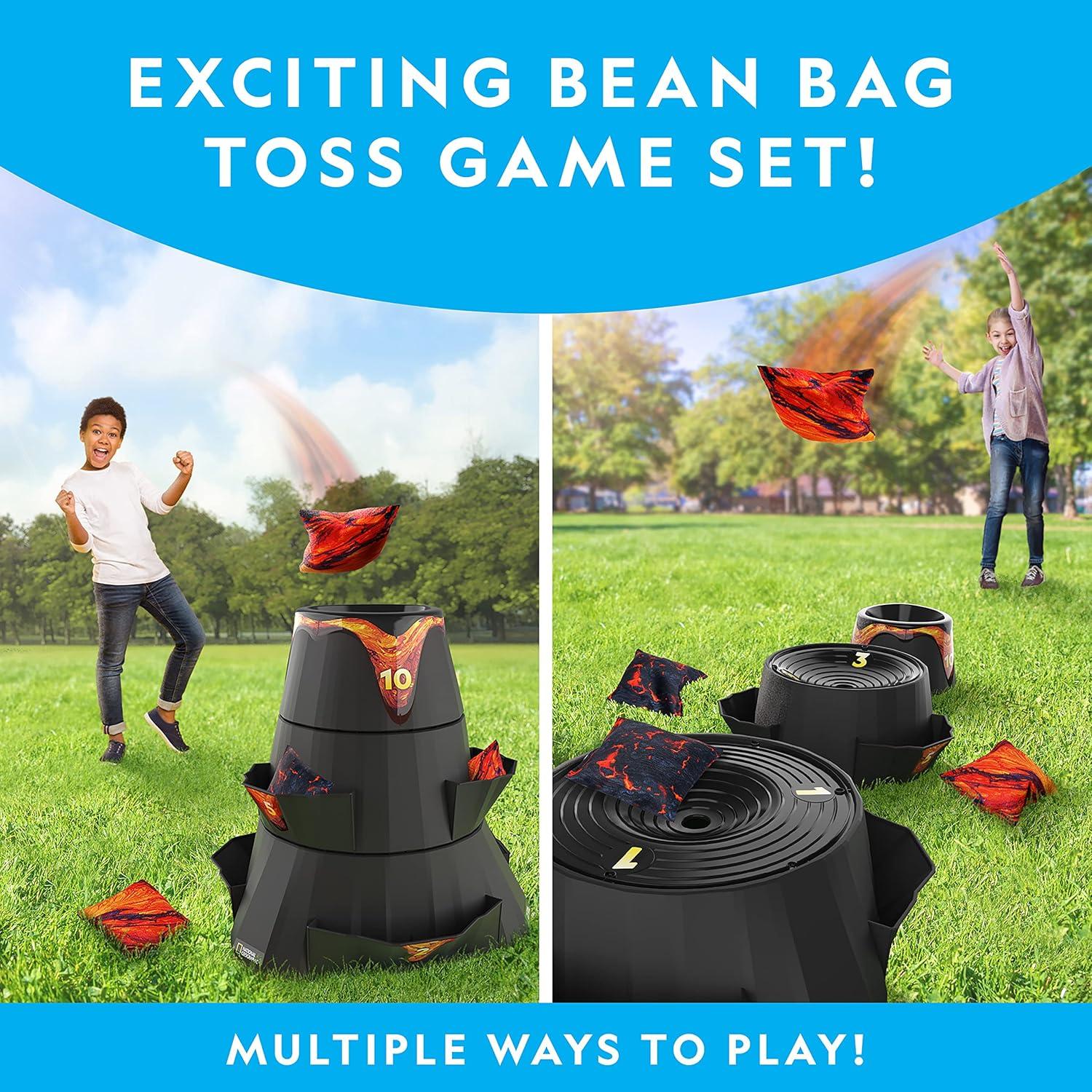 NATIONAL GEOGRAPHIC Volcano Bean Bag Toss Game for Kids – Cornhole Game Set with 5 Backyard Games, Bean Bags for Tossing, Yard Games for Kids, Outdoor Kids Games, Patio Games (Amazon Exclusive)