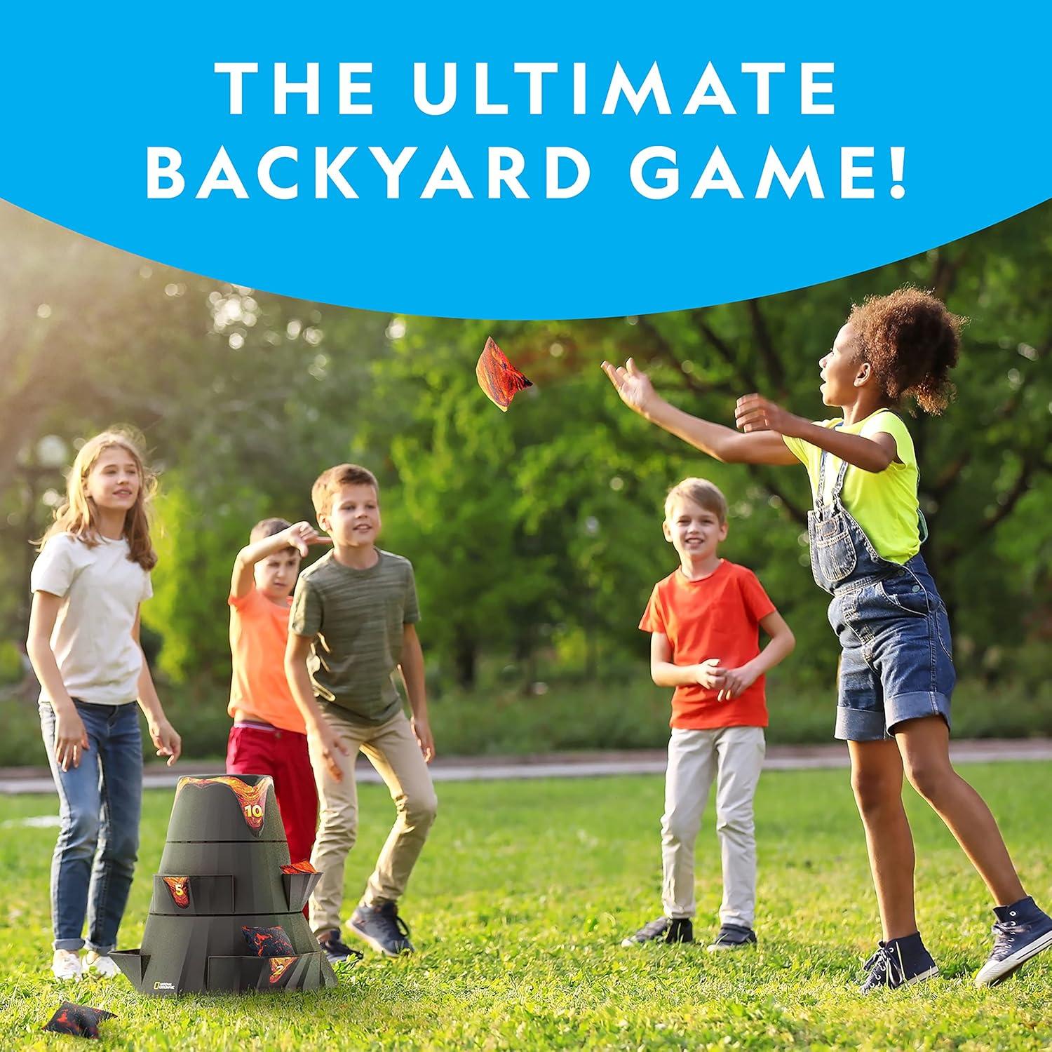 NATIONAL GEOGRAPHIC Volcano Bean Bag Toss Game for Kids – Cornhole Game Set with 5 Backyard Games, Bean Bags for Tossing, Yard Games for Kids, Outdoor Kids Games, Patio Games (Amazon Exclusive)