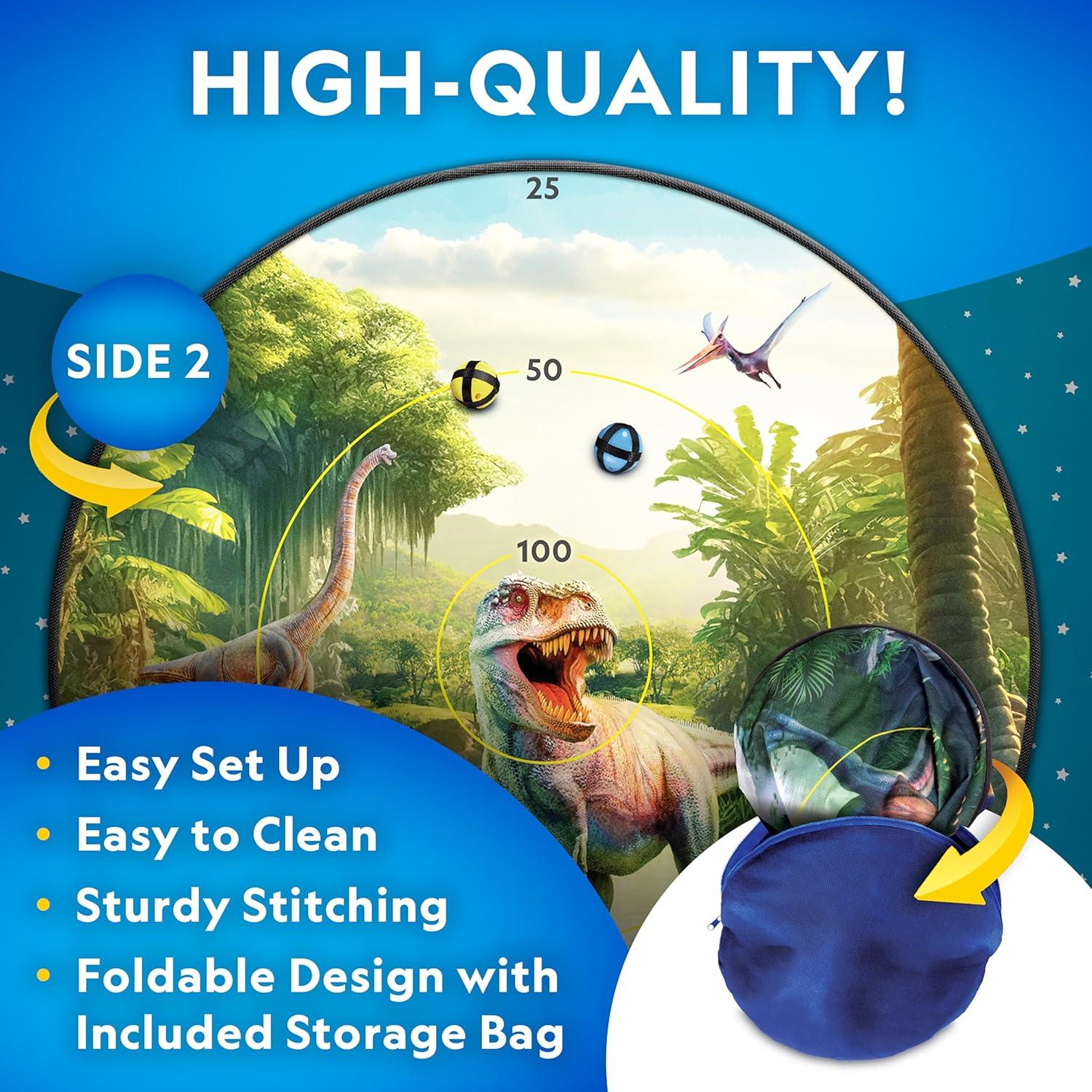 National Geographic Dart Board for Kids – Dart Ball Game Set with Lightweight 28″ Reversible Dartboard and Sticky Balls in 4 Colors, Indoor Games for Kids, Kids Darts Game(Dartboard Set)