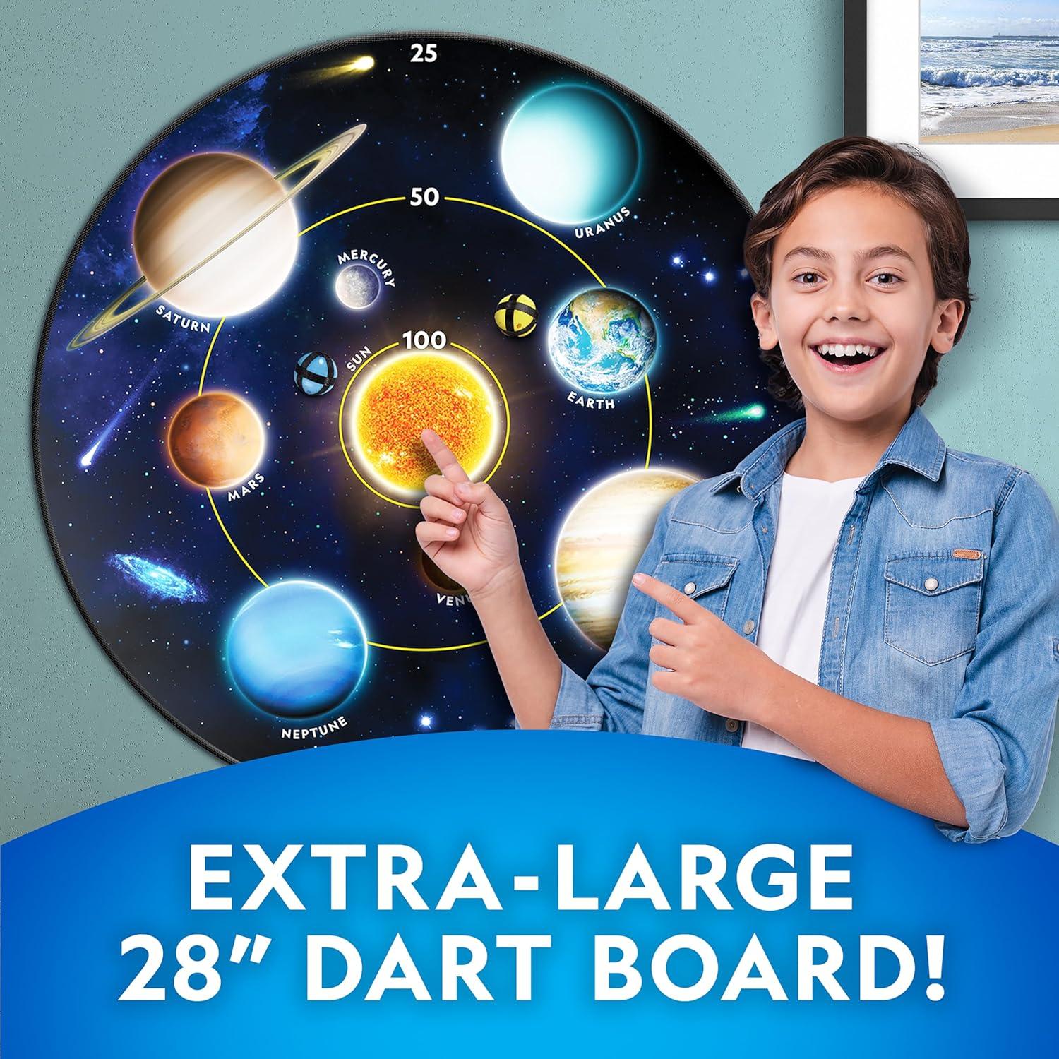 National Geographic Dart Board for Kids – Dart Ball Game Set with Lightweight 28″ Reversible Dartboard and Sticky Balls in 4 Colors, Indoor Games for Kids, Kids Darts Game(Dartboard Set)