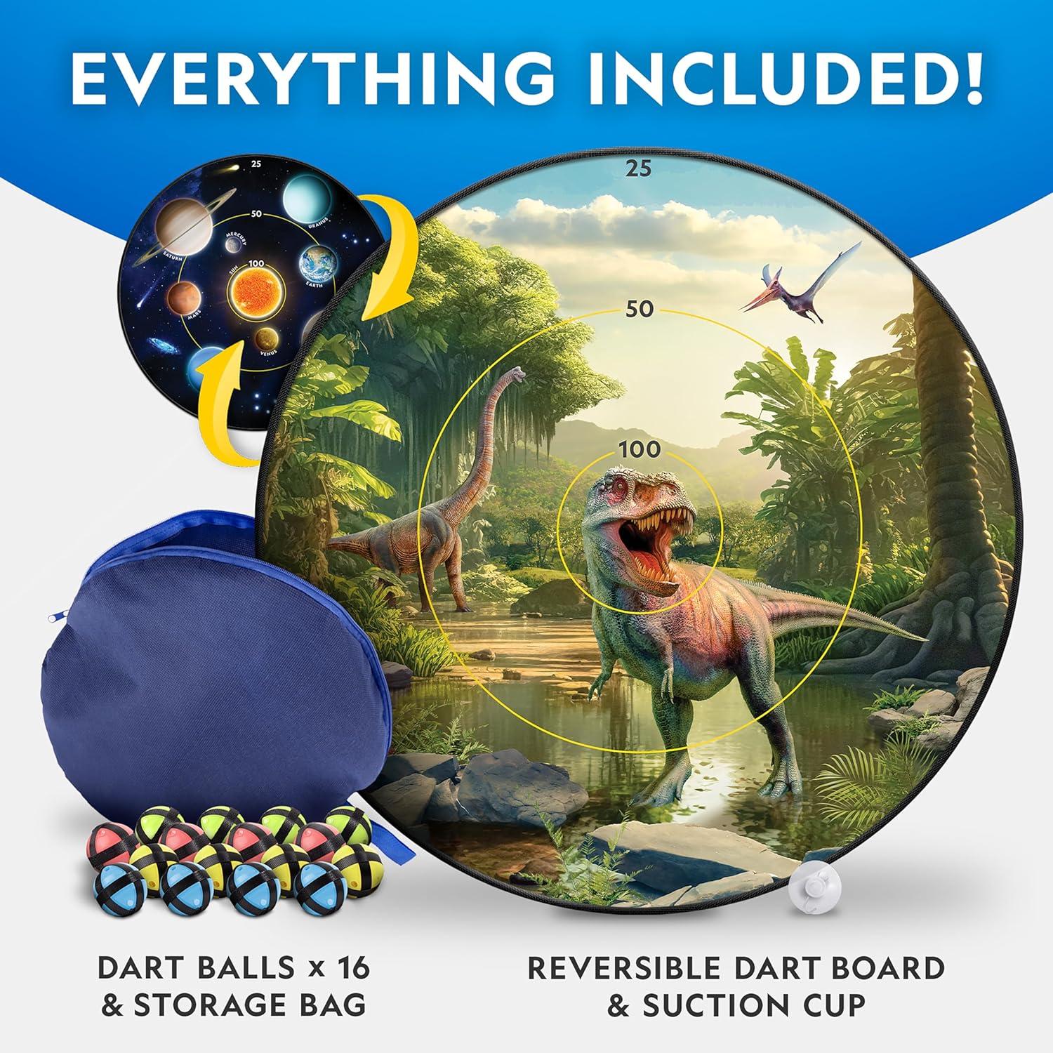 National Geographic Dart Board for Kids – Dart Ball Game Set with Lightweight 28″ Reversible Dartboard and Sticky Balls in 4 Colors, Indoor Games for Kids, Kids Darts Game(Dartboard Set)