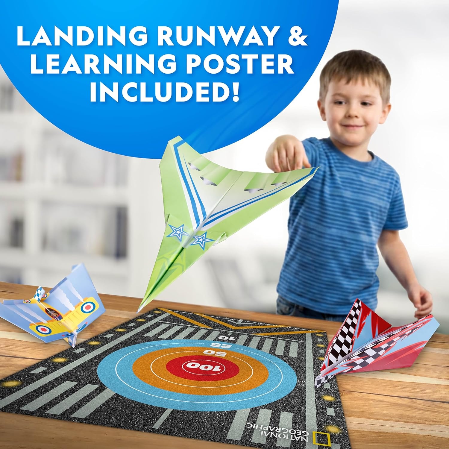 National Geographic Paper Airplane Book Kit for Kids Ages 6-12