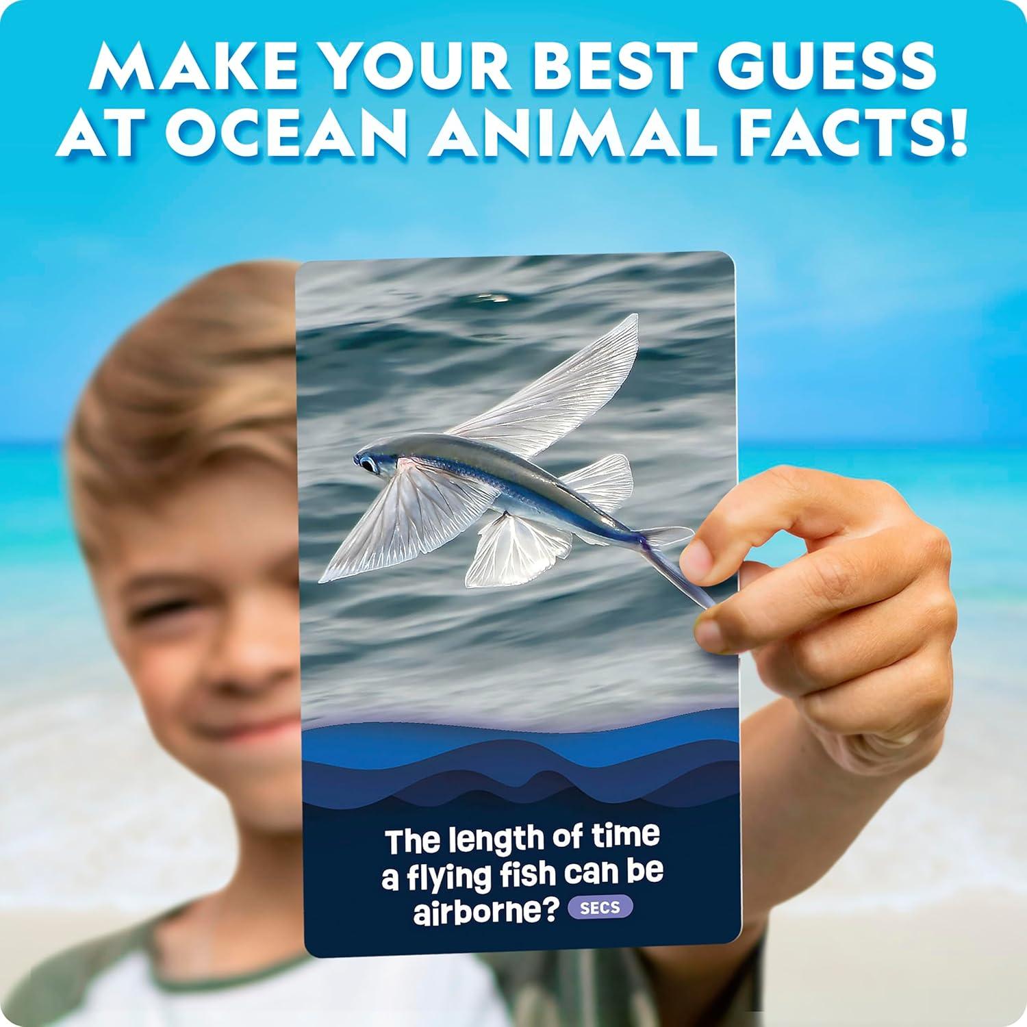 National Geographic Anyone’s Guess Rainforest Animals Trivia Cards – Kids Trivia Card Game with 55 Jumbo Cards, Animal Games, Trivia Game(Ocean Animal Trivia)