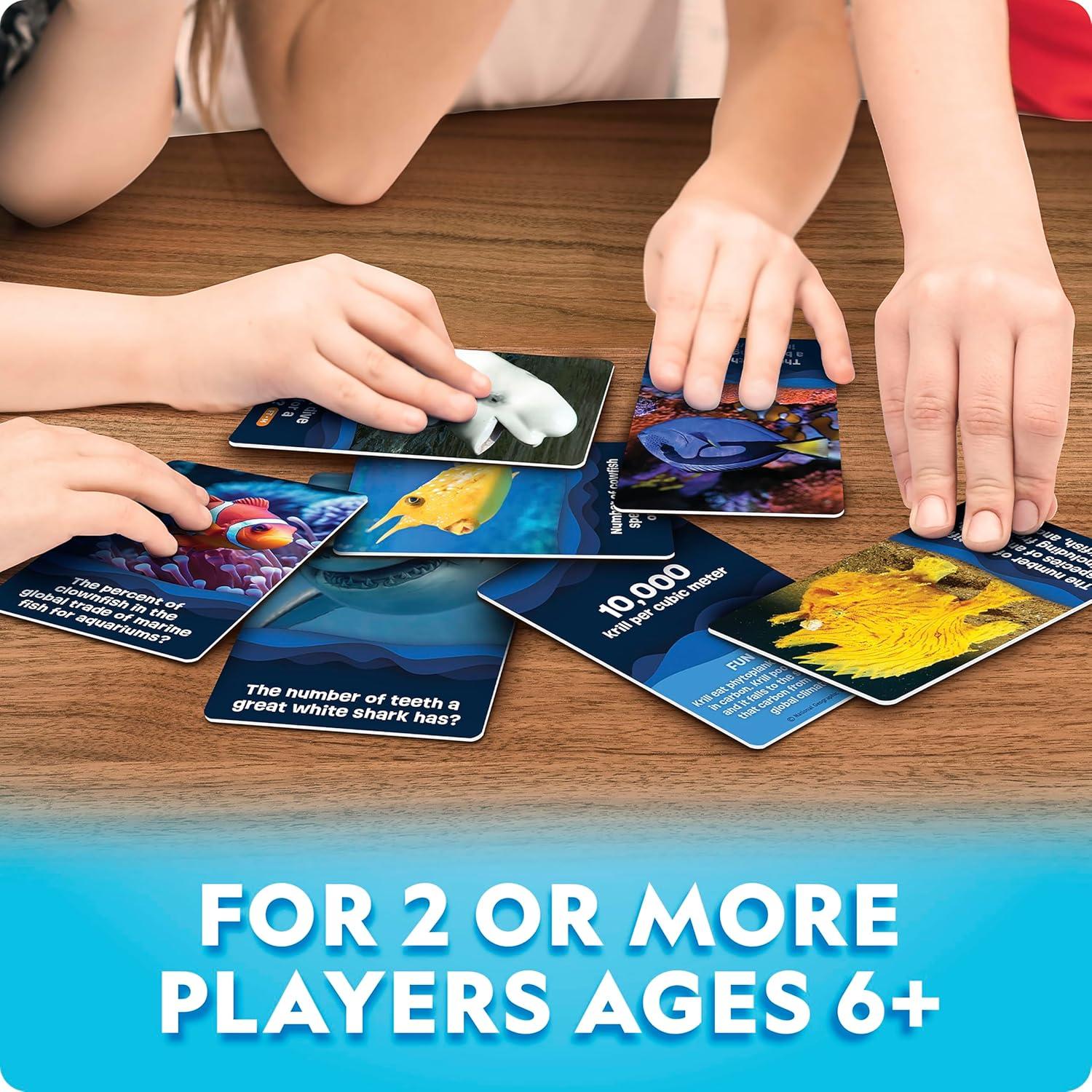 National Geographic Anyone’s Guess Rainforest Animals Trivia Cards – Kids Trivia Card Game with 55 Jumbo Cards, Animal Games, Trivia Game(Ocean Animal Trivia)