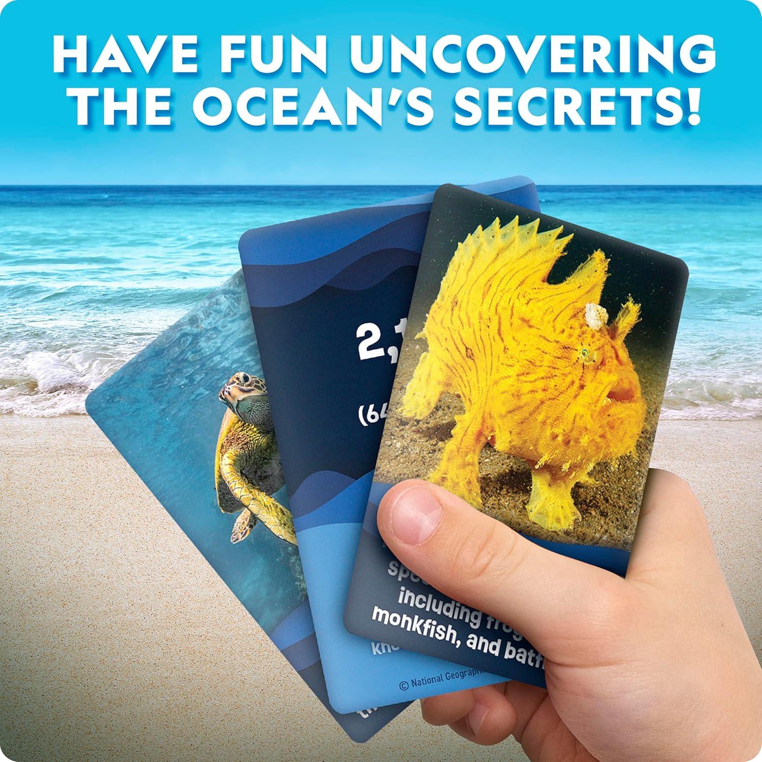 National Geographic Anyone’s Guess Rainforest Animals Trivia Cards – Kids Trivia Card Game with 55 Jumbo Cards, Animal Games, Trivia Game(Ocean Animal Trivia)