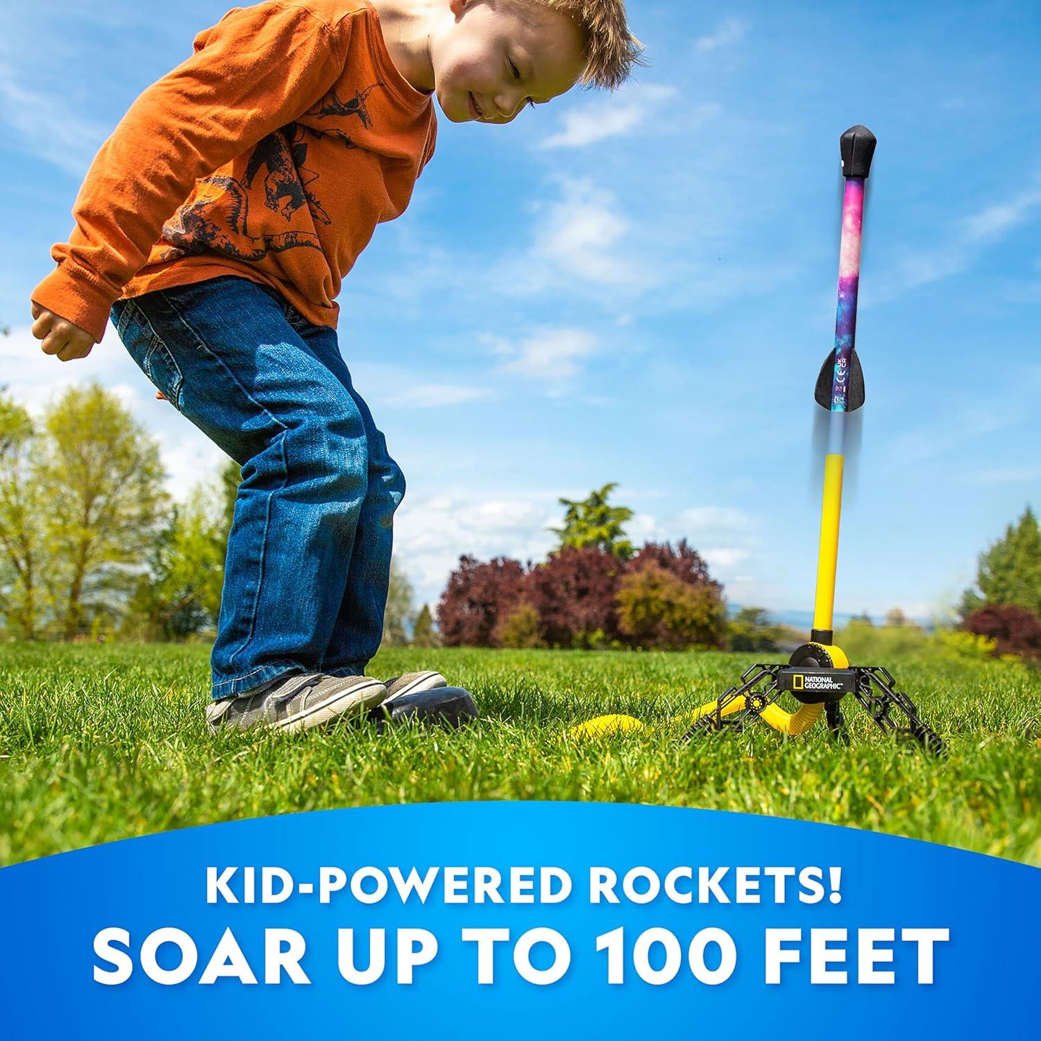 National Geographic Air Rocket Toy Refill – 5 LED Light-Up Air Rockets, Compatible with All Jump & Launch Air Powered Rocket Launchers(Light-Up Air Rockets)