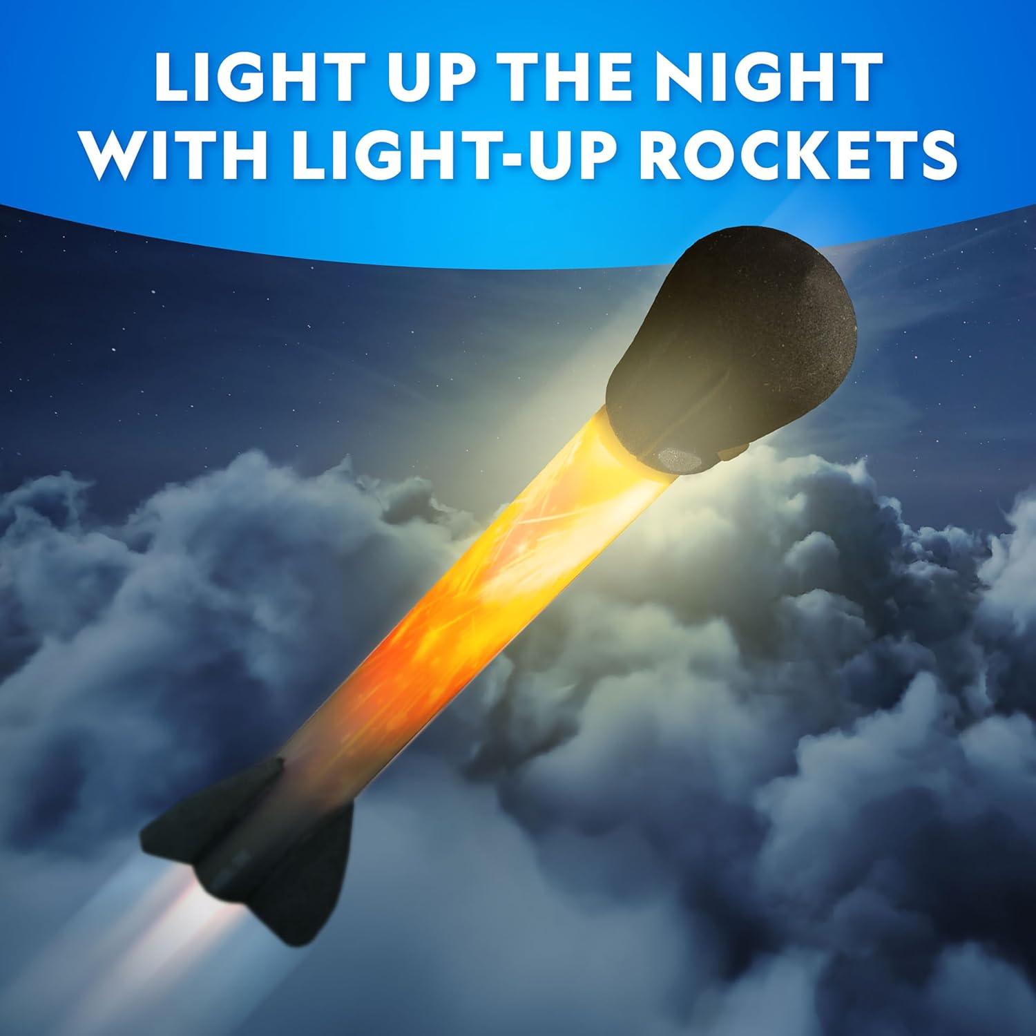 National Geographic Air Rocket Toy Refill – 5 LED Light-Up Air Rockets, Compatible with All Jump & Launch Air Powered Rocket Launchers(Light-Up Air Rockets)
