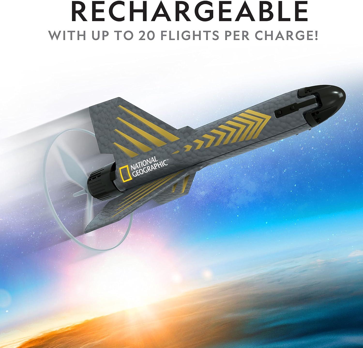 National Geographic Air Rocket Toy Refill – 5 LED Light-Up Air Rockets, Compatible with All Jump & Launch Air Powered Rocket Launchers(Motorized Power Rocket)