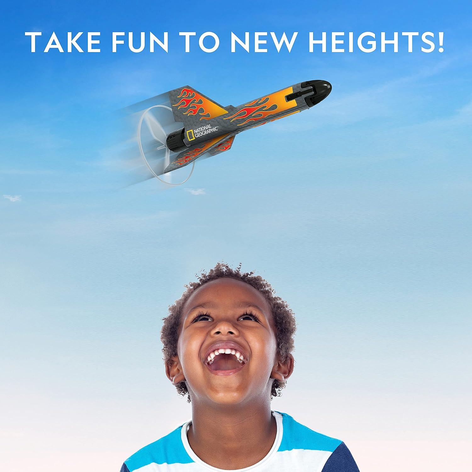 National Geographic Air Rocket Toy Refill – 5 LED Light-Up Air Rockets, Compatible with All Jump & Launch Air Powered Rocket Launchers(Motorized Power Rocket)