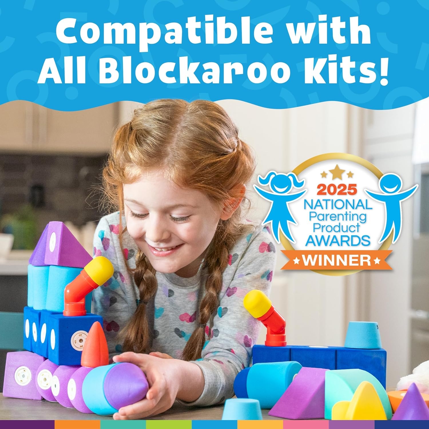 Blockaroo Magnetic Foam Building Blocks 40-Piece Set with Storage Chest(50-Piece Trunk)