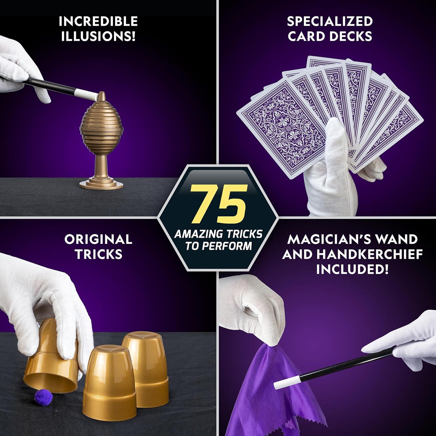 National Geographic Kids Magic Set – 45 Magic Tricks for Kids to Perform with Step-by-Step Video Instructions for Each Trick Provided by a Professional Magician, Toys for Boys and Girls(Multicolor)
