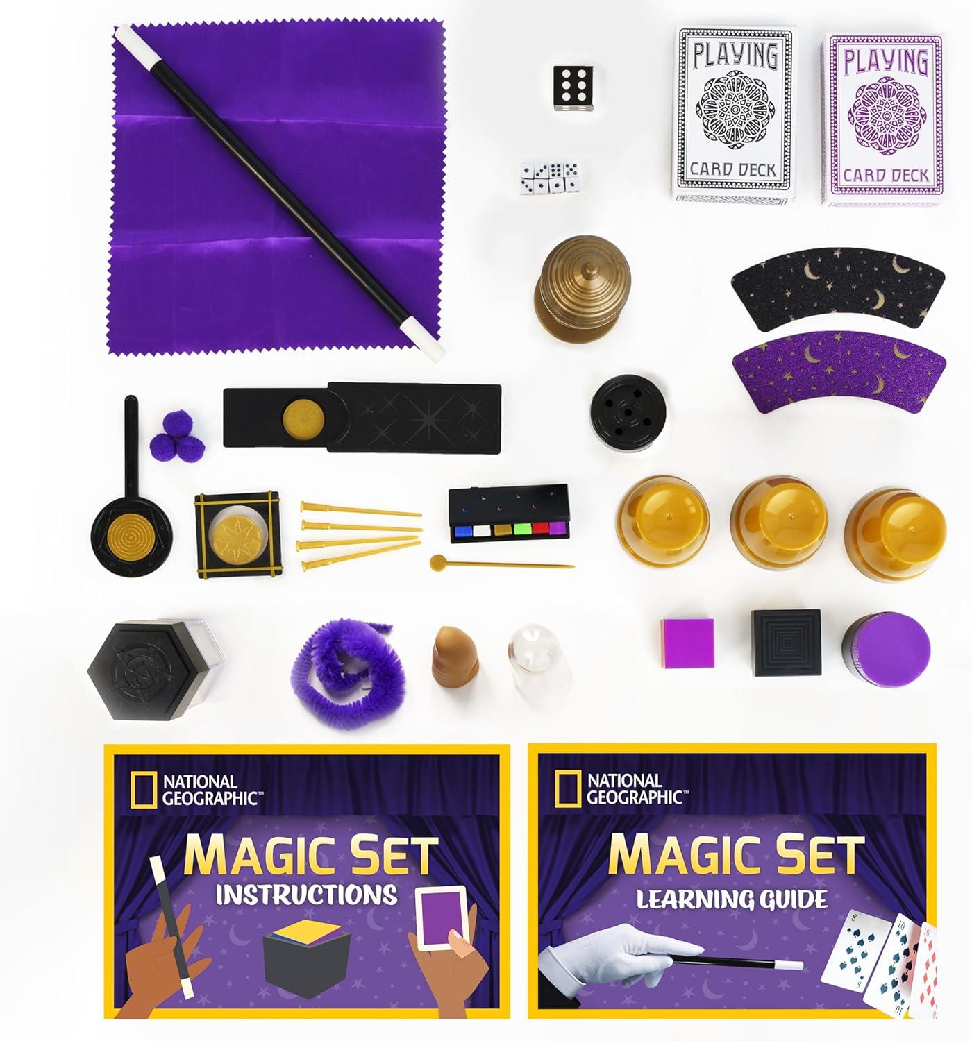 National Geographic Kids Magic Set – 45 Magic Tricks for Kids to Perform with Step-by-Step Video Instructions for Each Trick Provided by a Professional Magician, Toys for Boys and Girls(Multicolor)