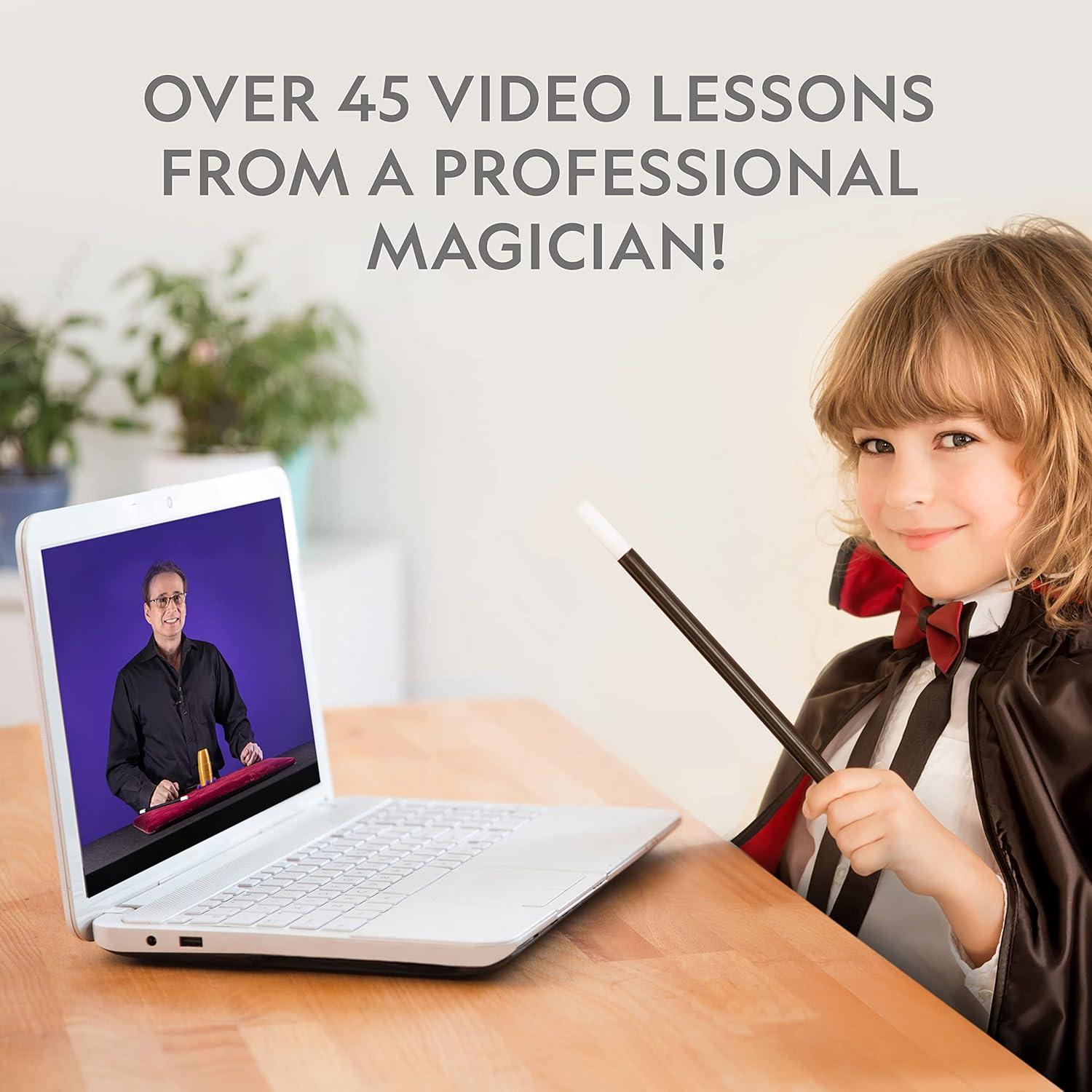 National Geographic Kids Magic Set – 45 Magic Tricks for Kids to Perform with Step-by-Step Video Instructions for Each Trick Provided by a Professional Magician, Toys for Boys and Girls(Magic 45 Kit)