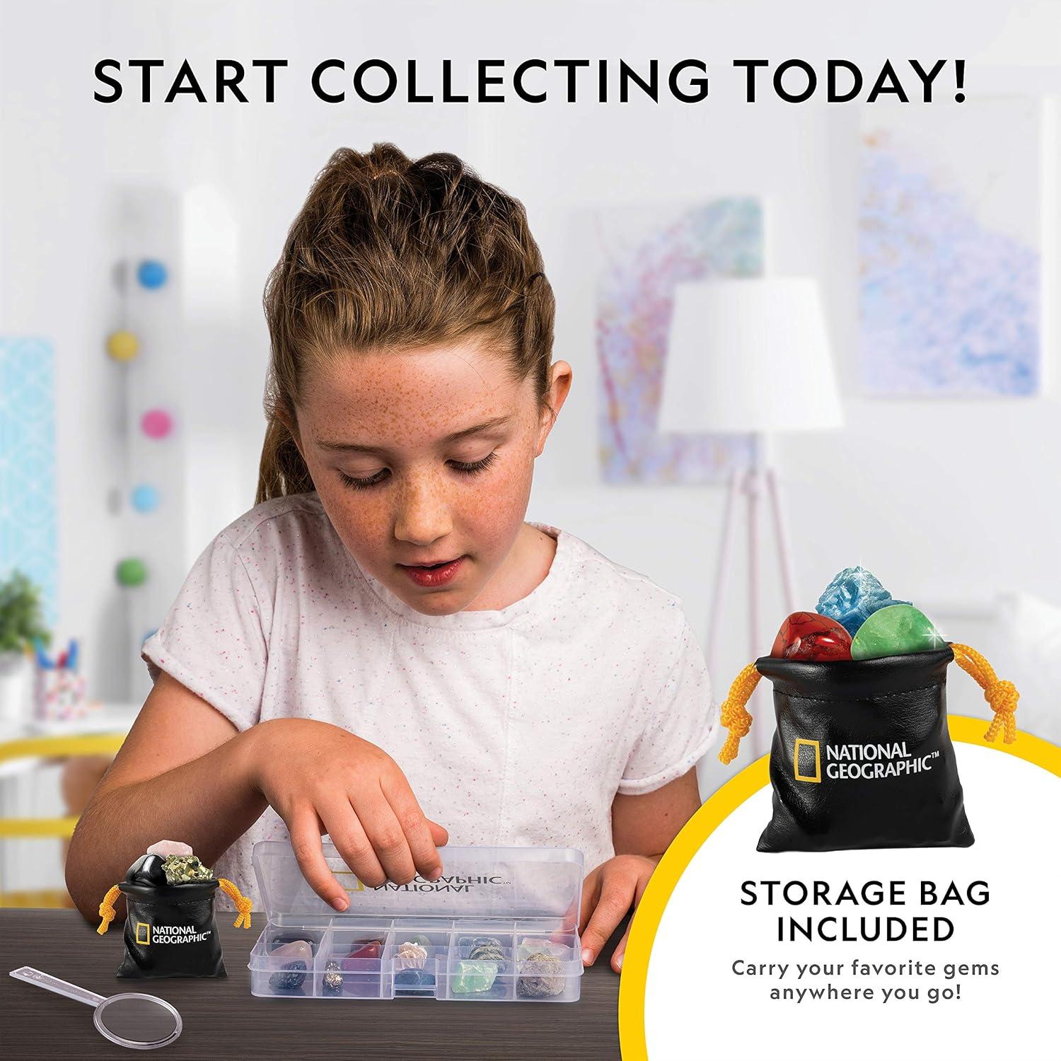 National Geographic Rocks & Mineral Collection – Rock Collection Box for Kids with 15 Gemstones and Crystals, Geology for Kids, Crystal Collection, Science Kit, Rock Gift (Amazon Exclusive)