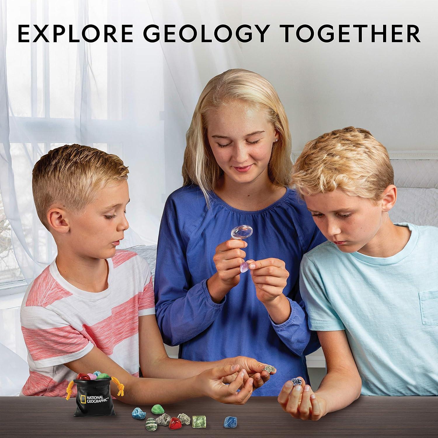 National Geographic Rocks & Mineral Collection – Rock Collection Box for Kids with 15 Gemstones and Crystals, Geology for Kids, Crystal Collection, Science Kit, Rock Gift (Amazon Exclusive)