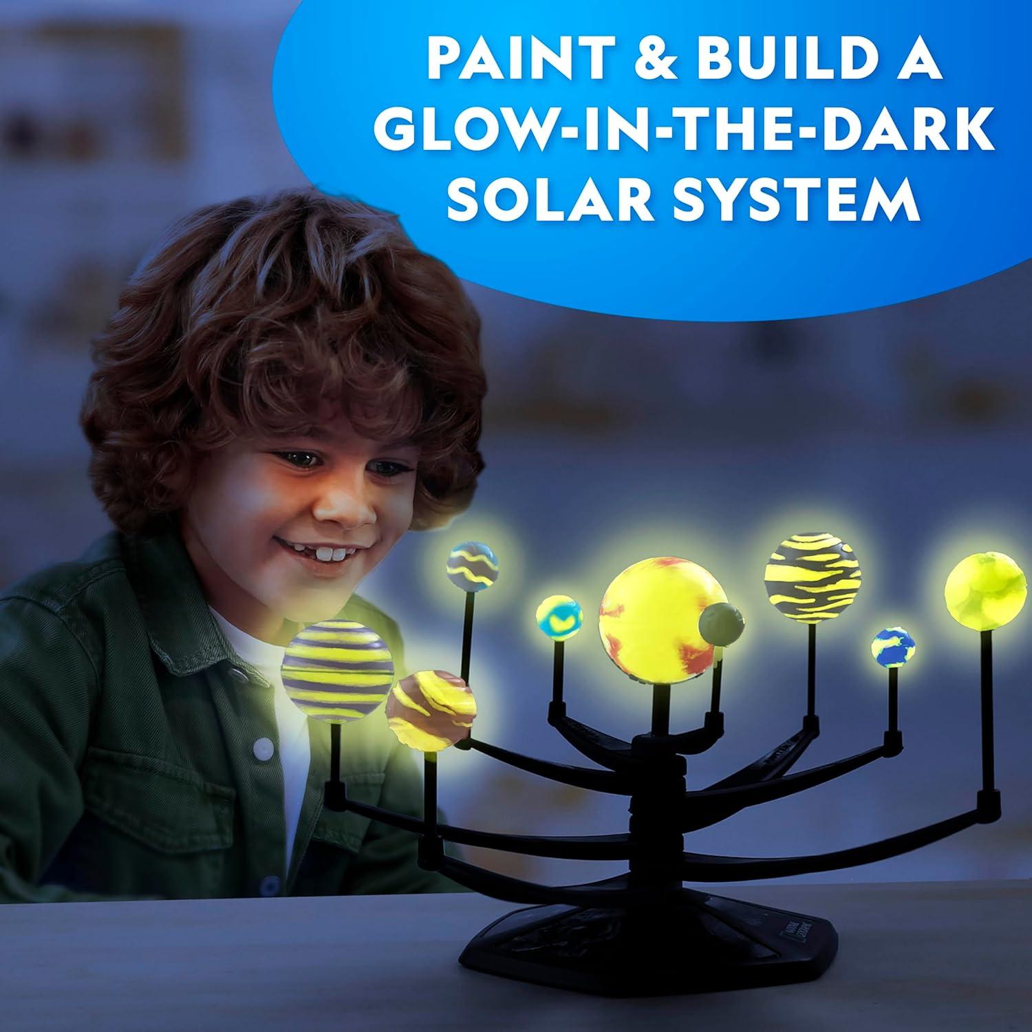 National Geographic Ultimate Space Activity Kit – Diamond Painting Solar System Night Light, Glow-in-The-Dark Solar System Model & Stained Glass Window Art, Outer Space STEAM Arts & Crafts for Kids(Ultimate Space Kit)