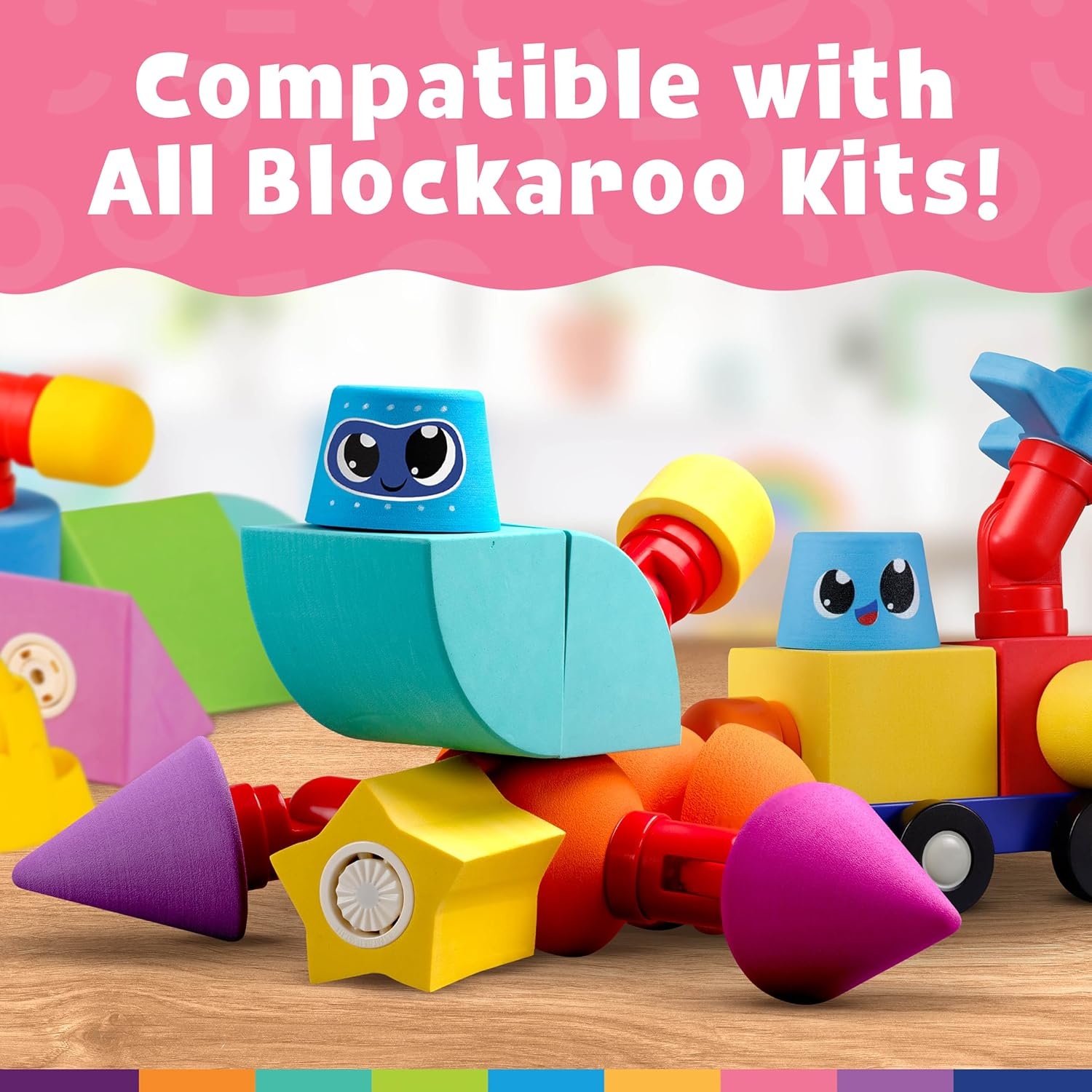 Blockaroo Magnetic Foam Building Blocks 40-Piece Set with Storage Chest(40-Piece Tub)