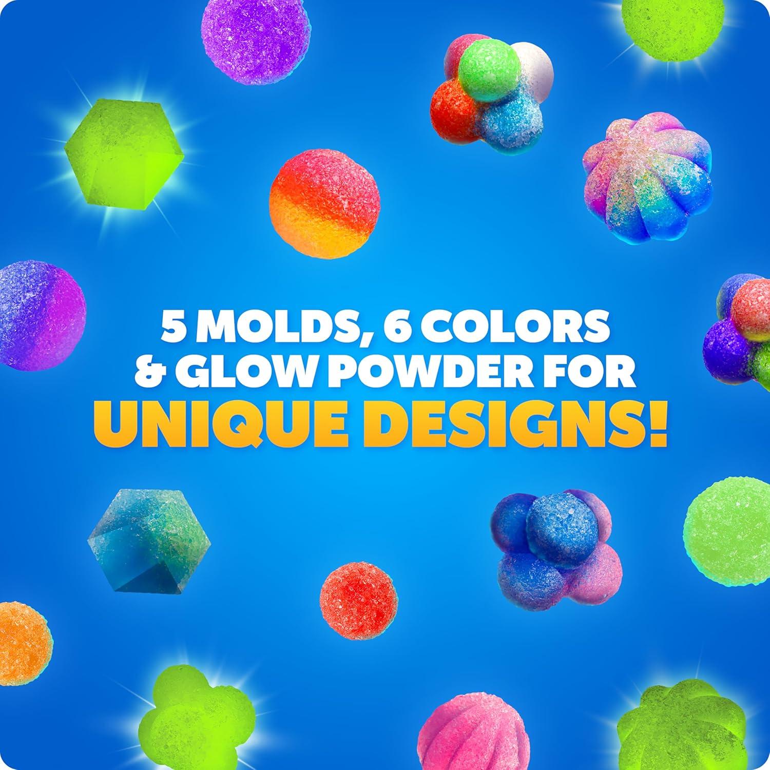 Blue Marble Bouncy Ball Science Kit – Make Up to 45 Glow in The Dark Bouncy Balls for Kids with 6 Colors & 5 Mold Shapes, DIY STEM Projects, Science Kit, Kids Science Projects