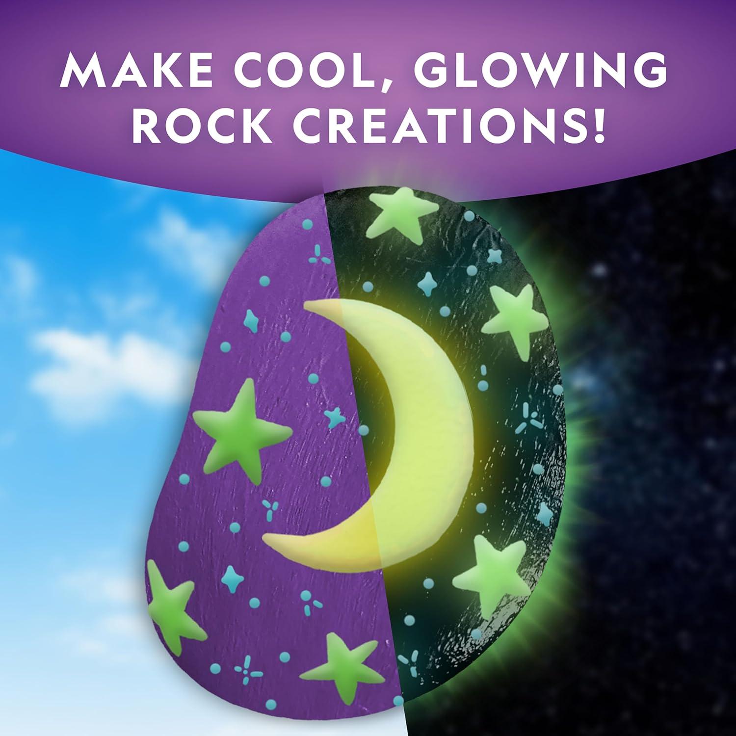 National Geographic Creepy Creatures Rock Painting Kit – Halloween Arts & Crafts Kit for Kids, Decorate 10 River Rocks with 10 Paint Colors & More Spooky Art Supplies, Halloween Gifts for Kids(Glow in the Dark)